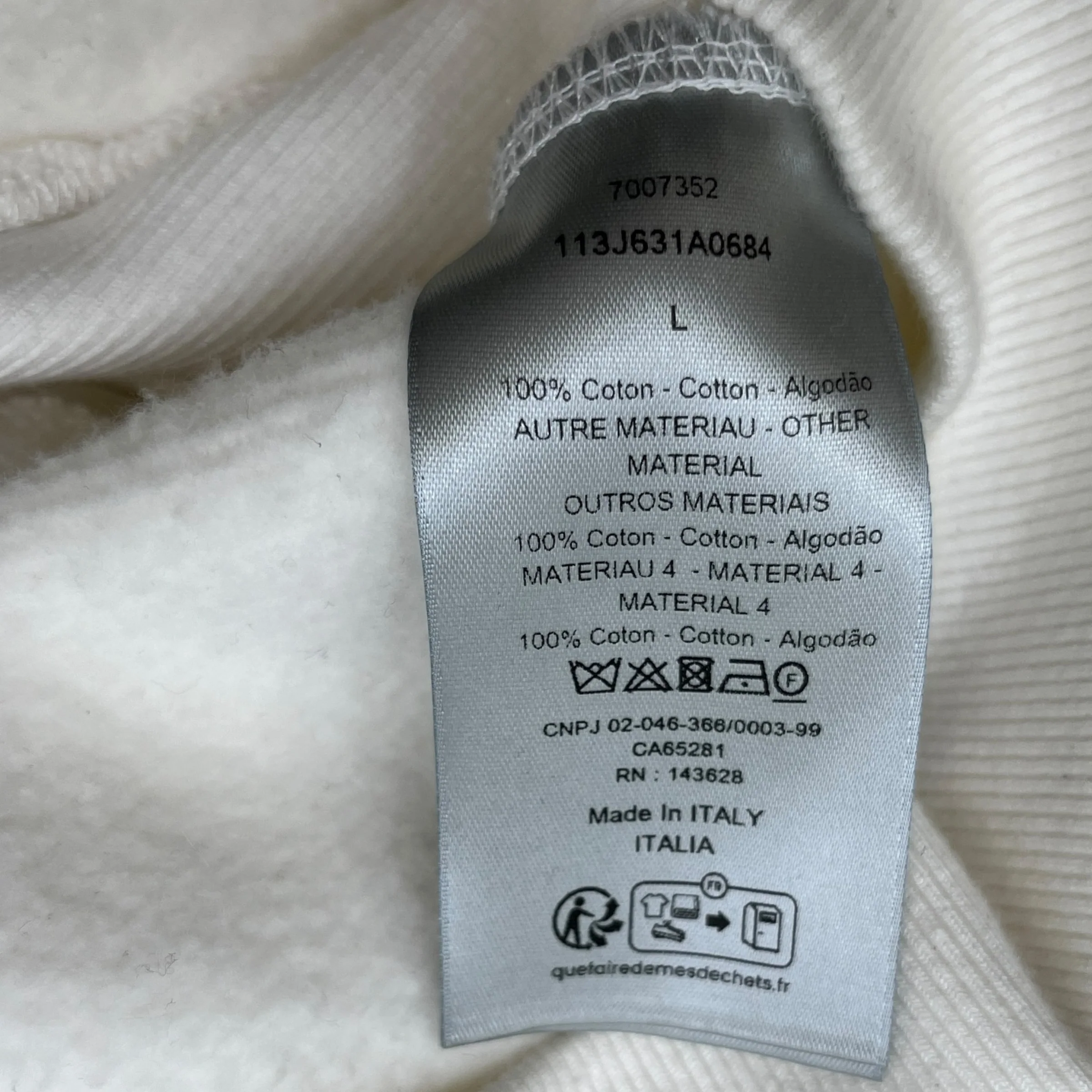 Men's Oblique Hoodie White Size L - Image 8
