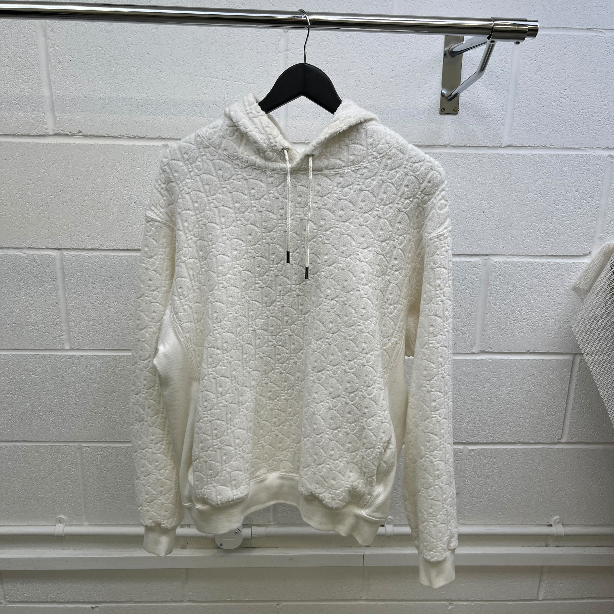 Men's Oblique Hoodie White Size L - Image 9