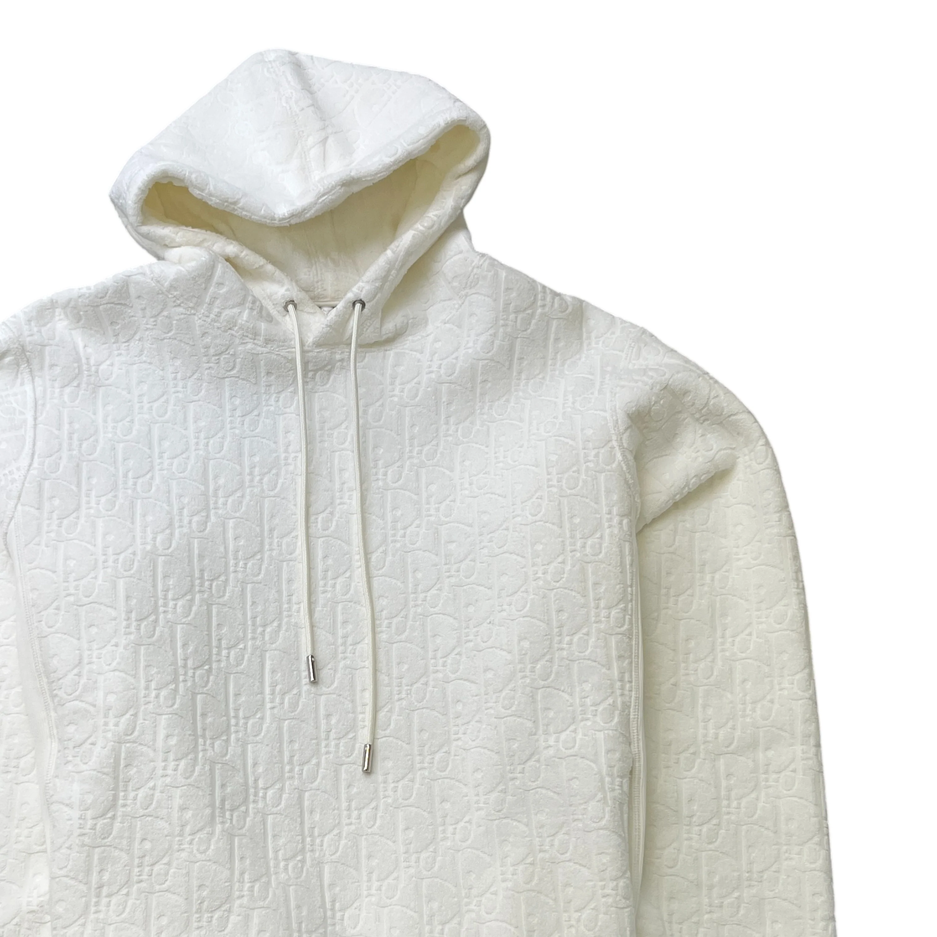 Men's Oblique Hoodie White Size S - Image 3