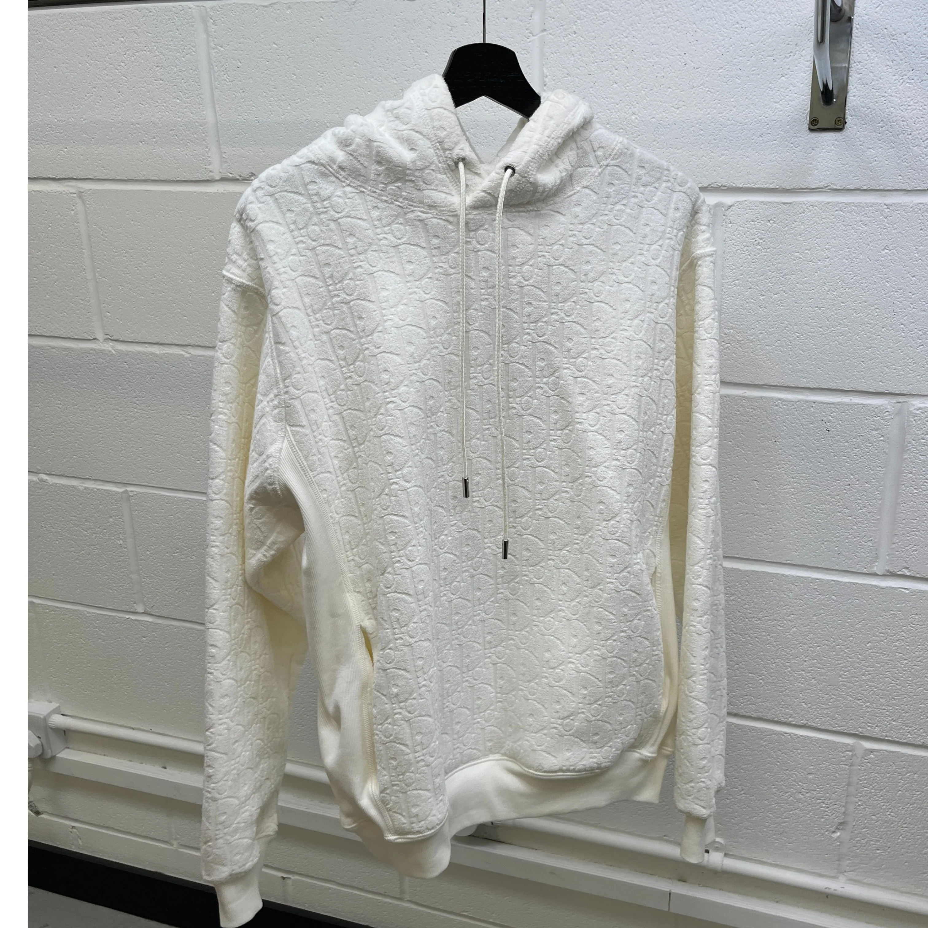 Men's Oblique Hoodie White Size S - Image 8