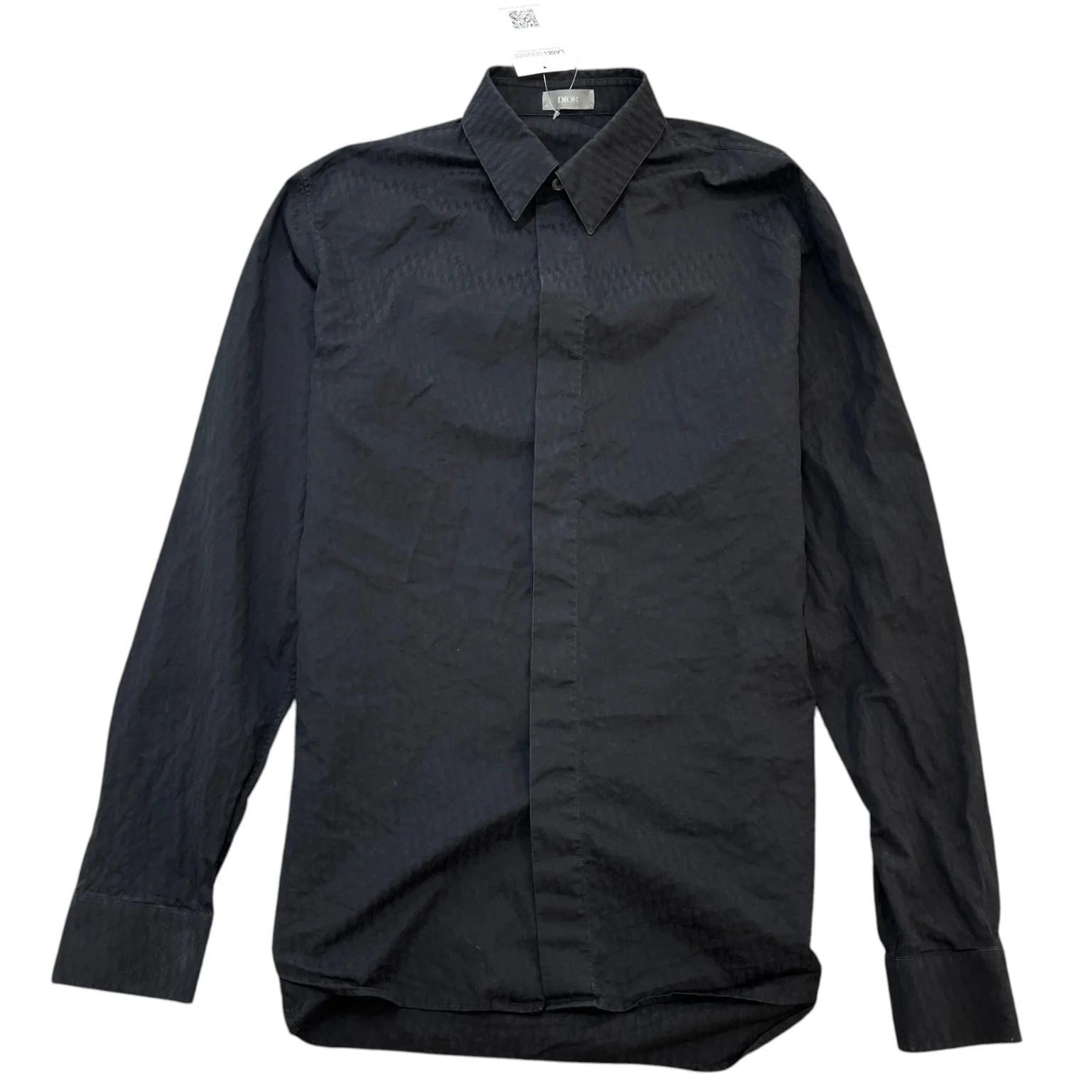Men's Oblique Long Sleeve Shirt Black Size M