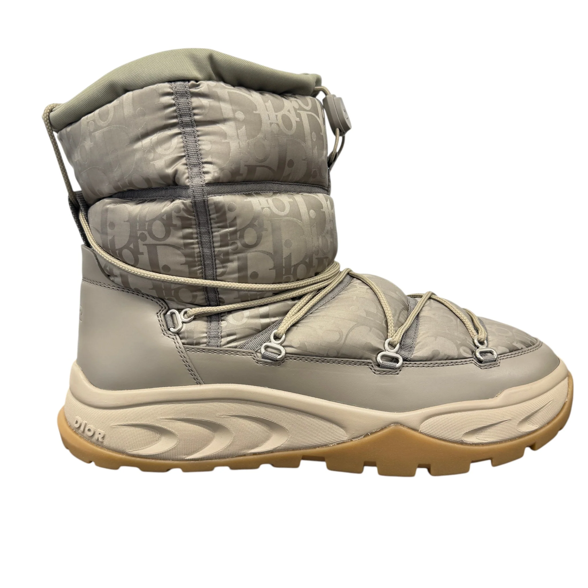 Men's Oblique Nylon Snow Boots Beige Size EU 43 / UK 9