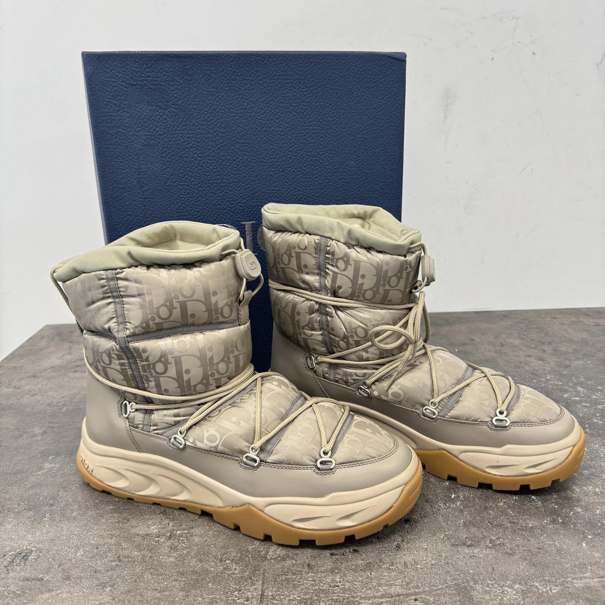 Men's Oblique Nylon Snow Boots Beige Size EU 43 / UK 9 - Image 11