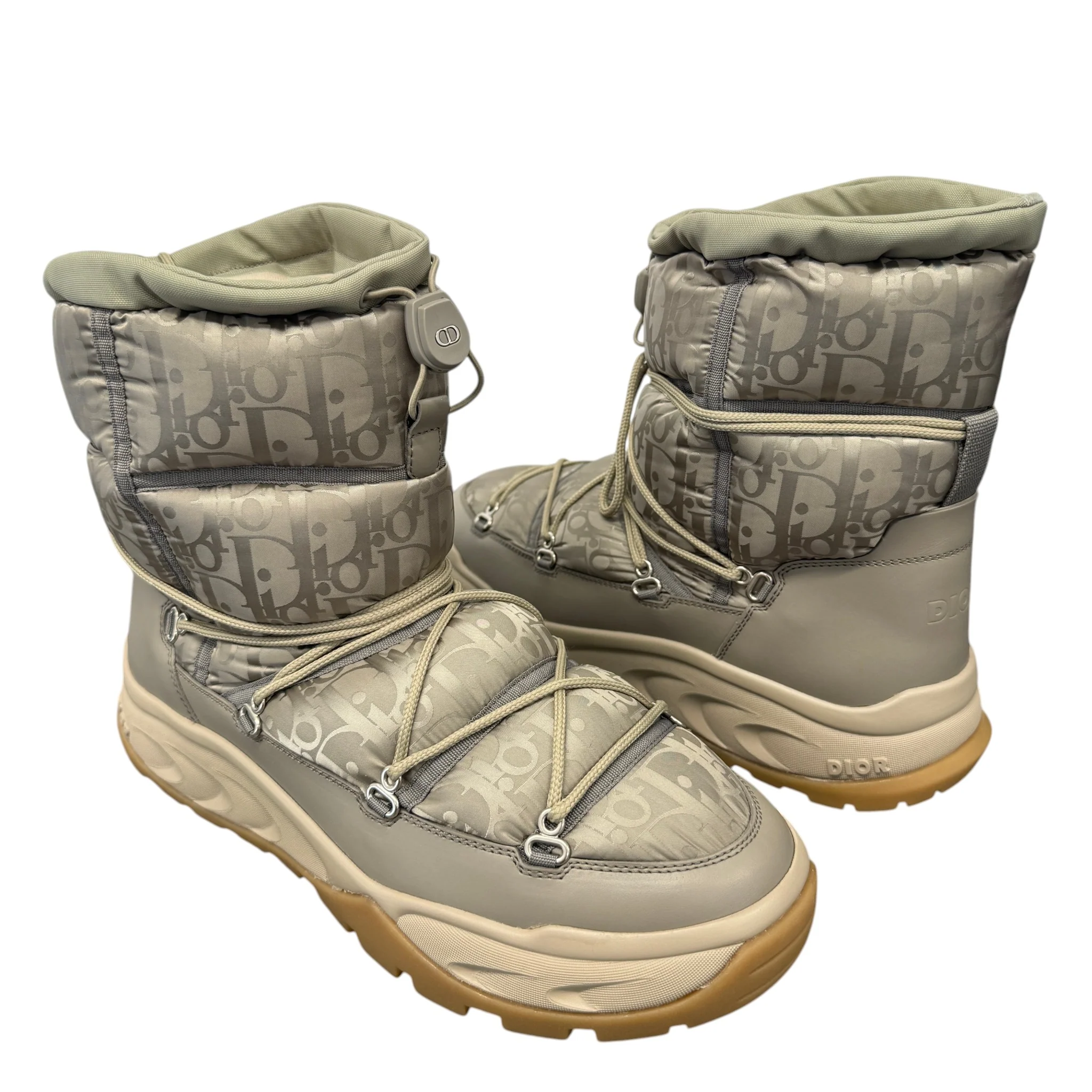 Men's Oblique Nylon Snow Boots Beige Size EU 43 / UK 9 - Image 3