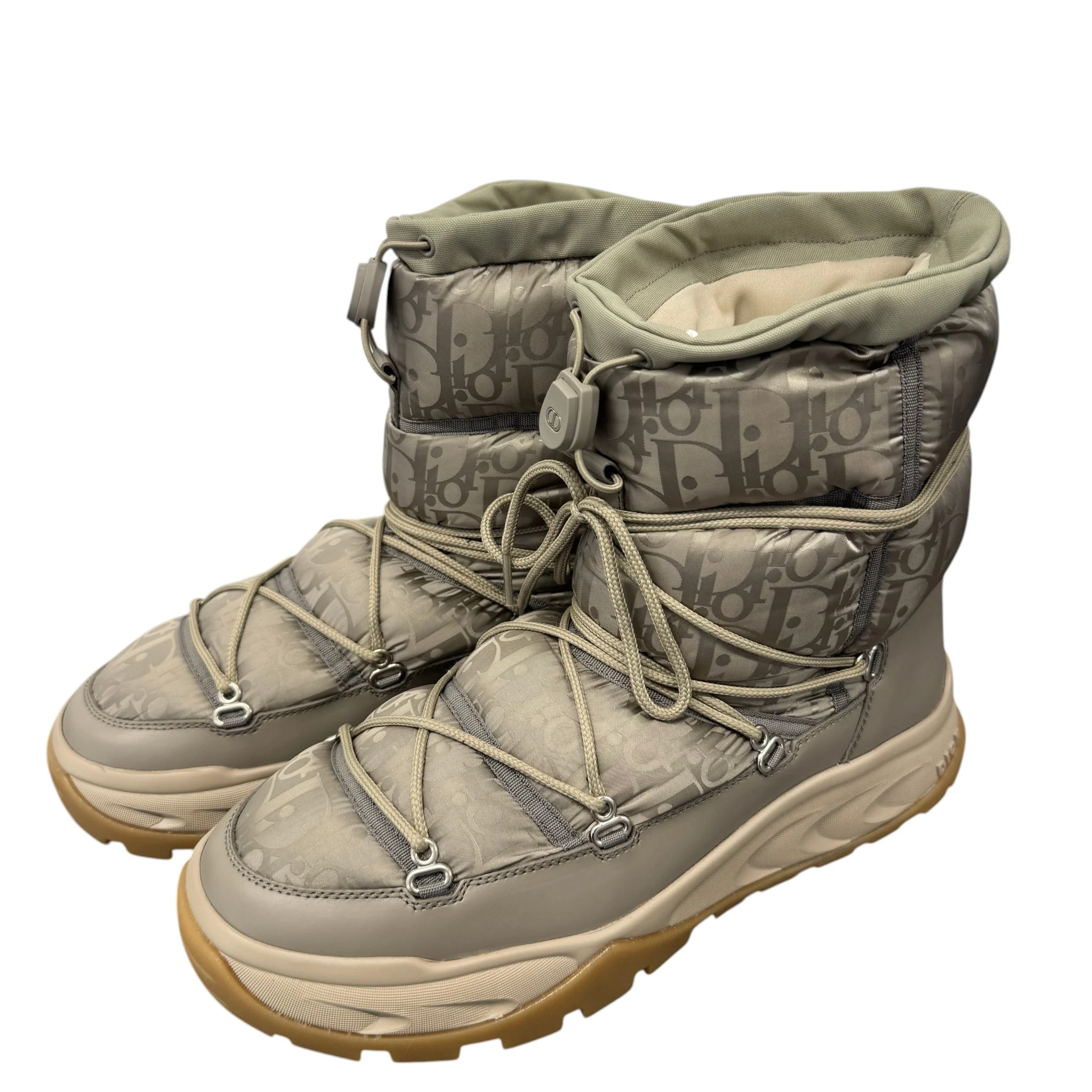 Men's Oblique Nylon Snow Boots Beige Size EU 43 / UK 9 - Image 7