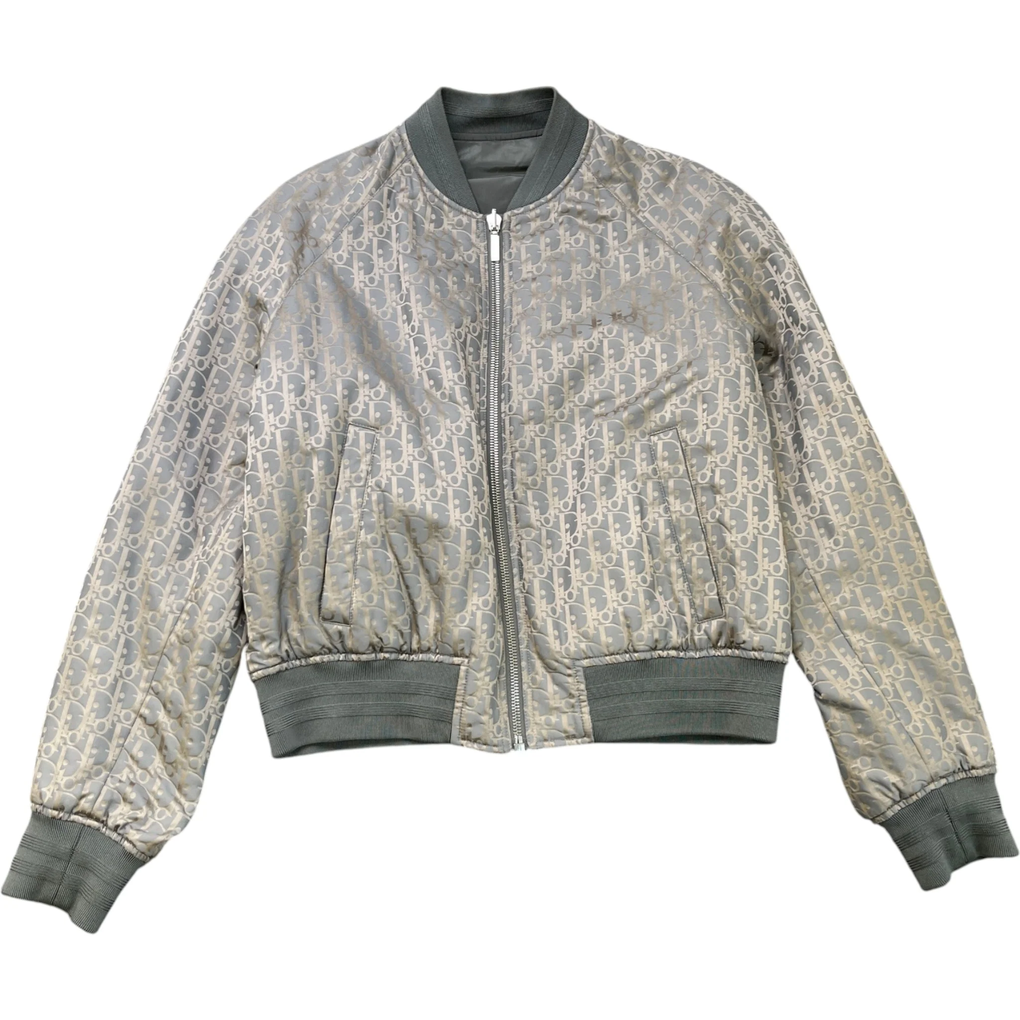 Men's Oblique Reversible Bomber Jacket Grey Size IT 54 / XXL