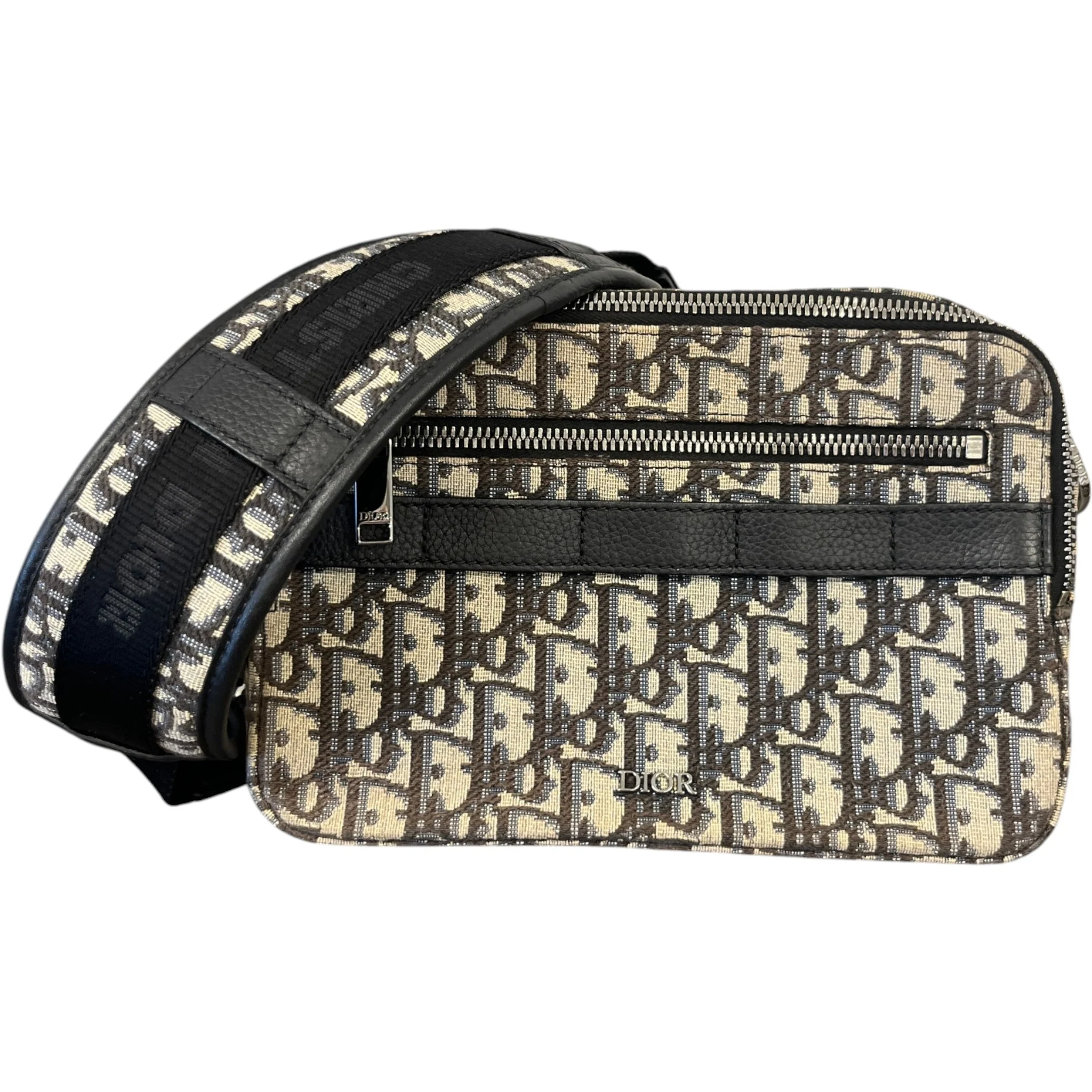 Men's Oblique Safari Messenger Bag Beige