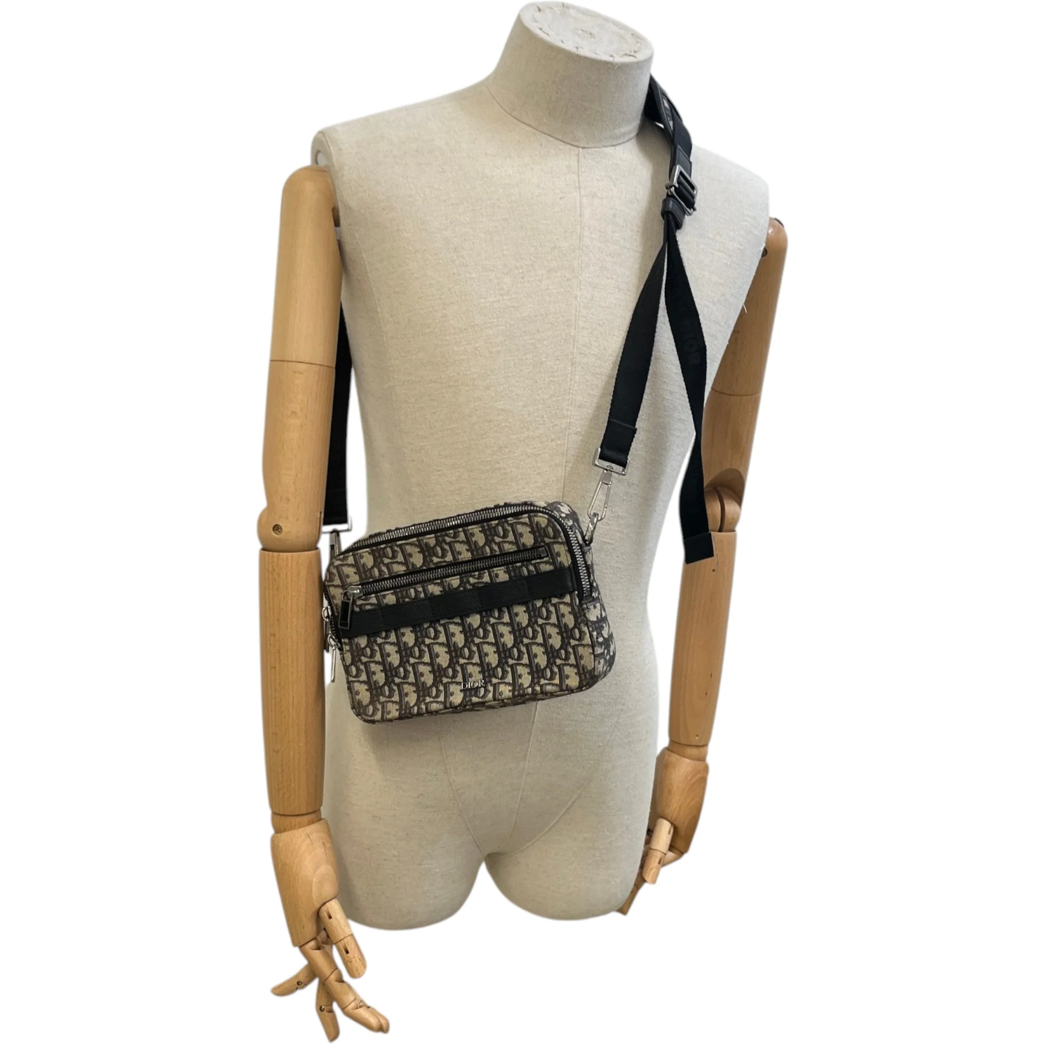 Men's Oblique Safari Messenger Bag Beige - Image 2