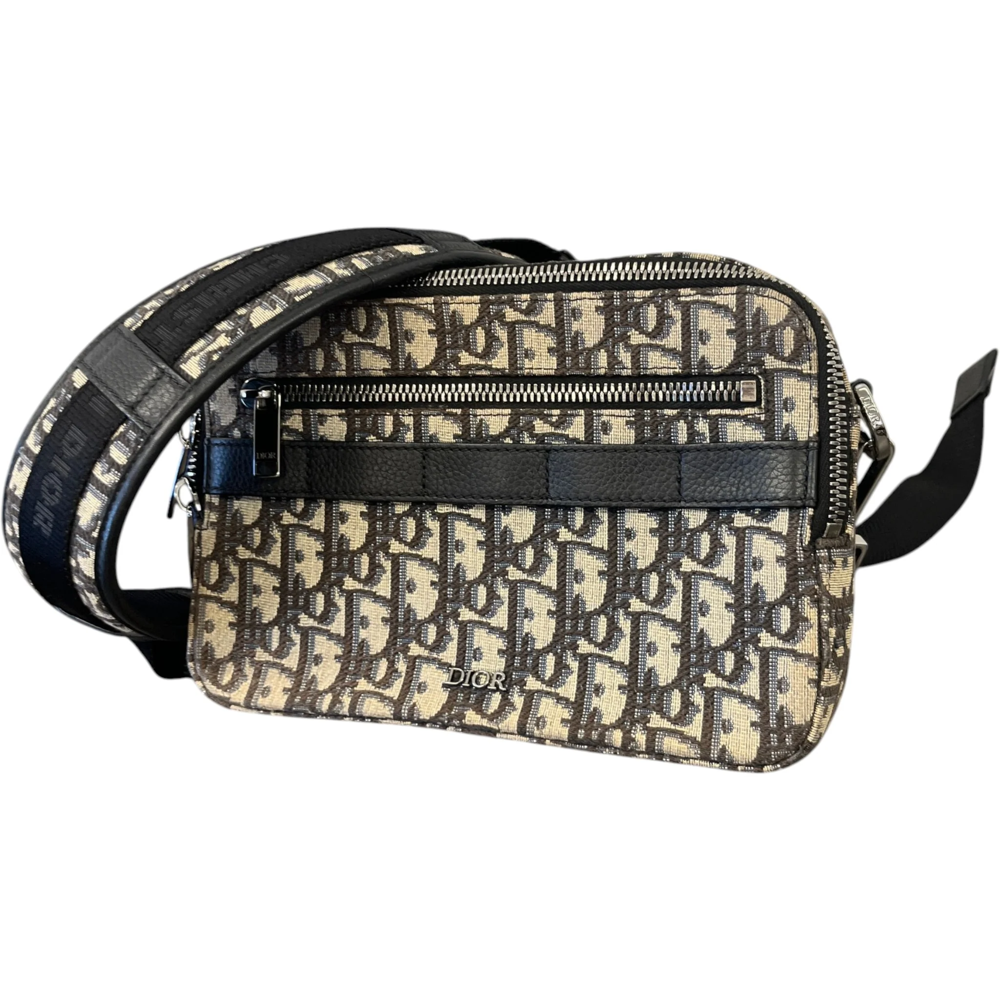 Men's Oblique Safari Messenger Bag Beige - Image 4