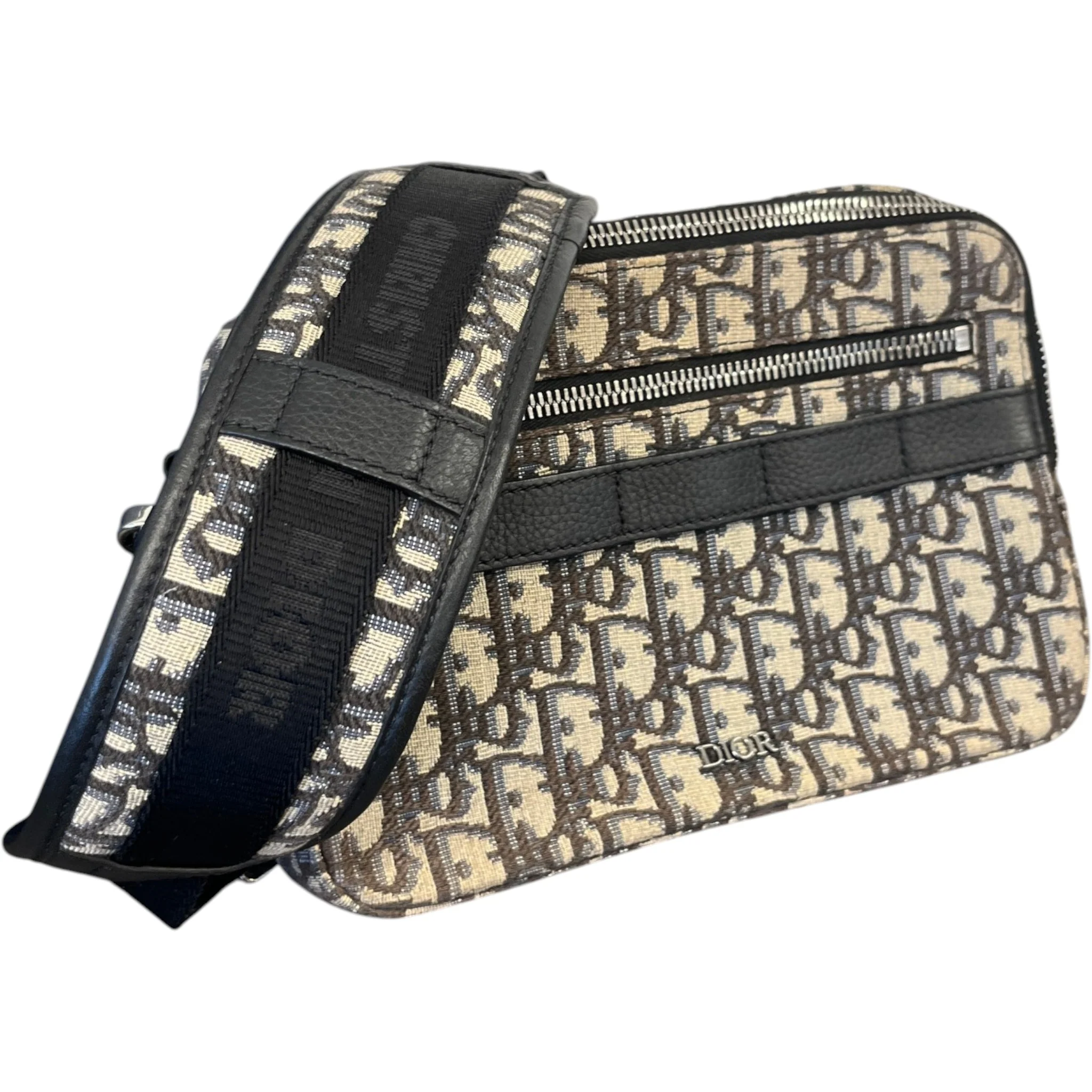 Men's Oblique Safari Messenger Bag Beige - Image 5