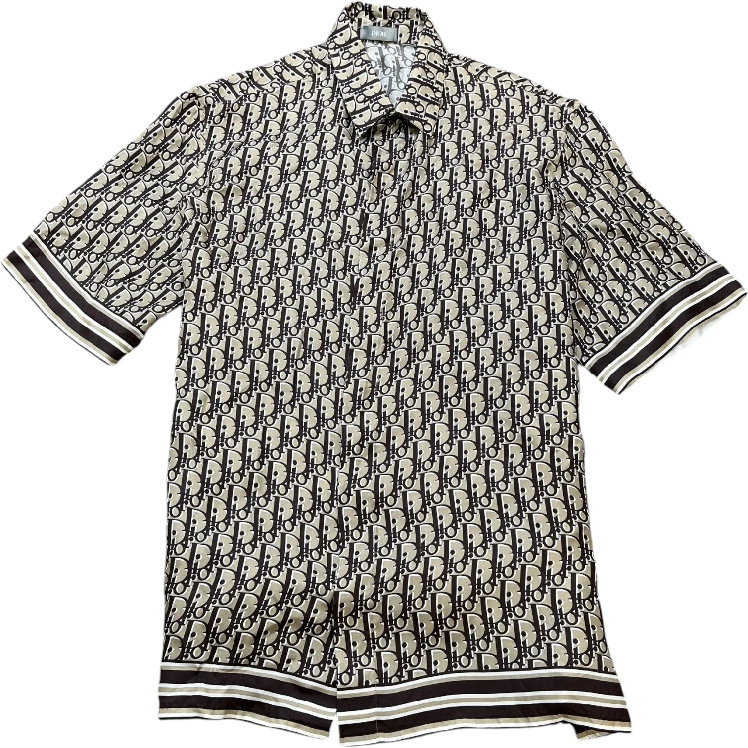 Men's Oblique Shirt Brown Size M