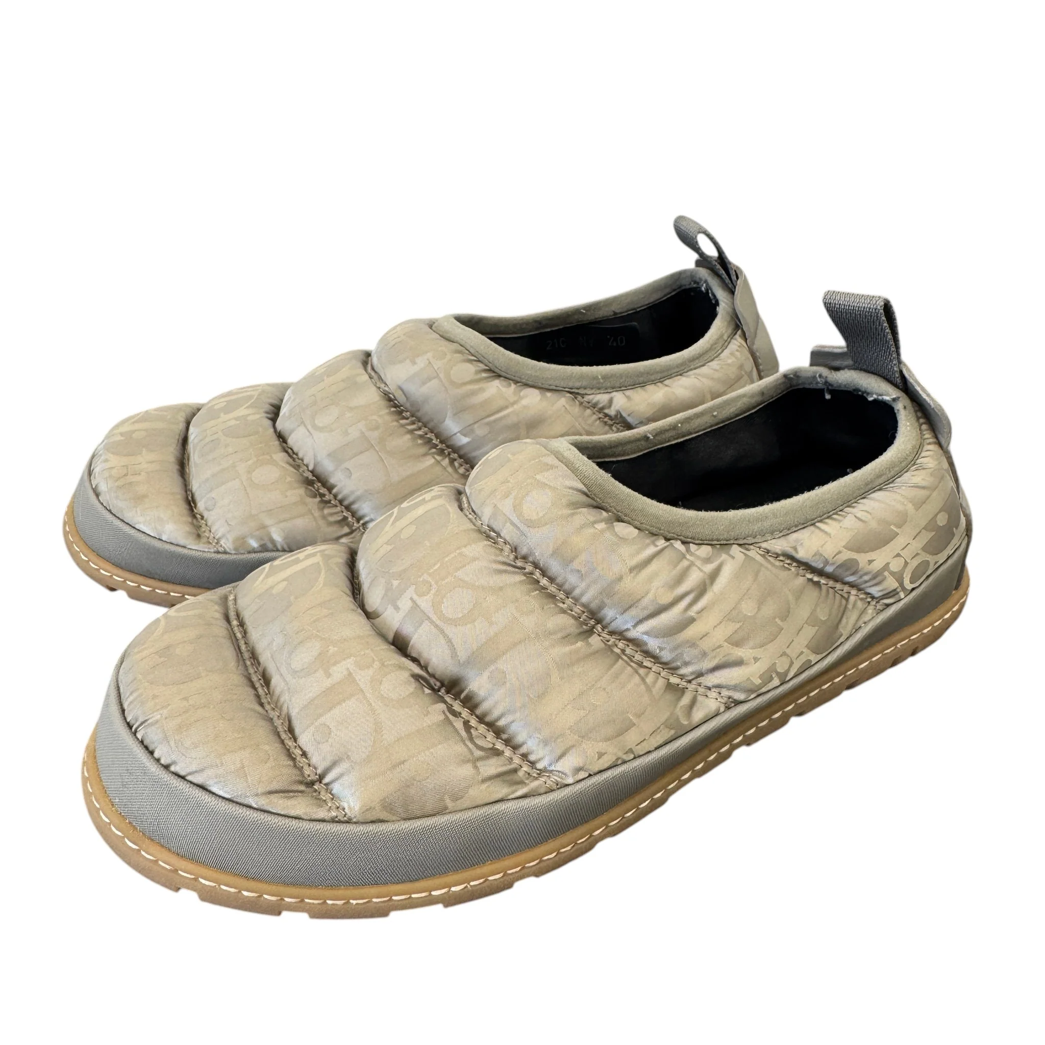 Men's Oblique Snow Slippers Slides Beige Size EU 40 / UK 6 - Image 7