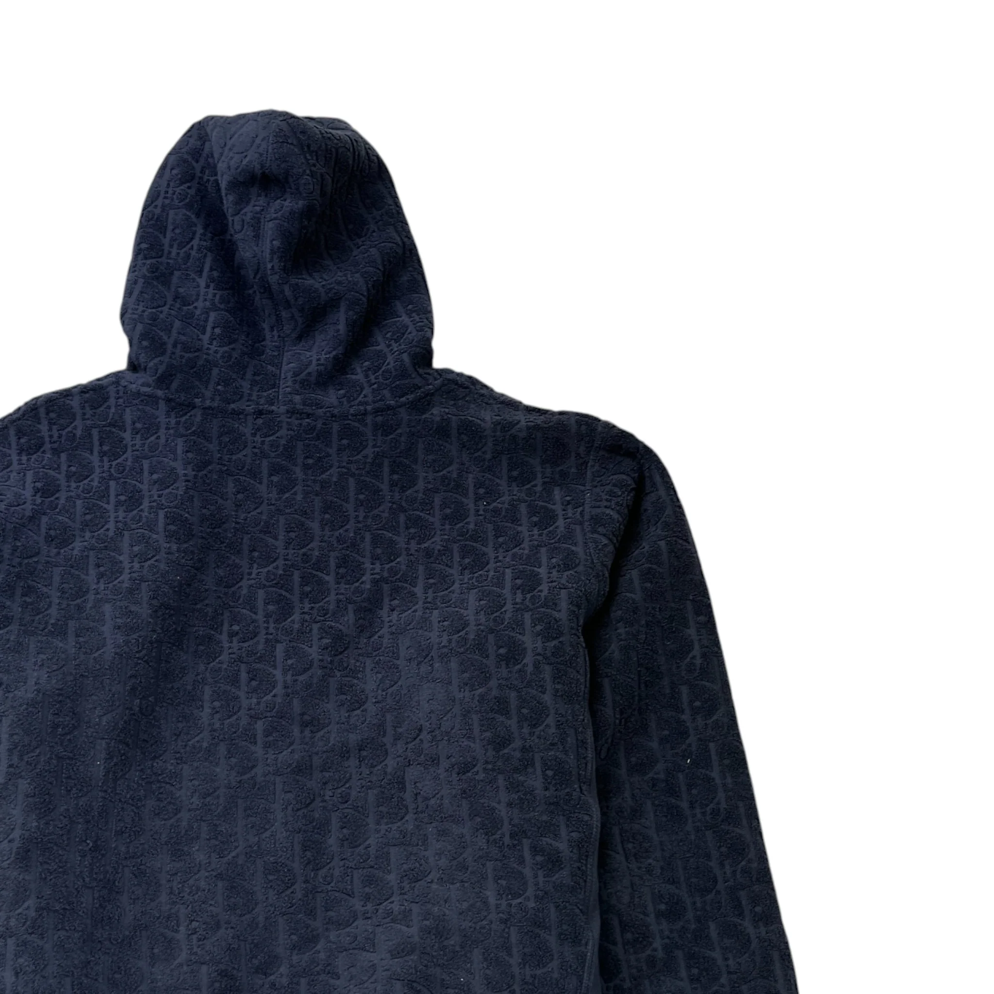 Men's Oblique Towelling Hoodie Navy Size L - Image 4