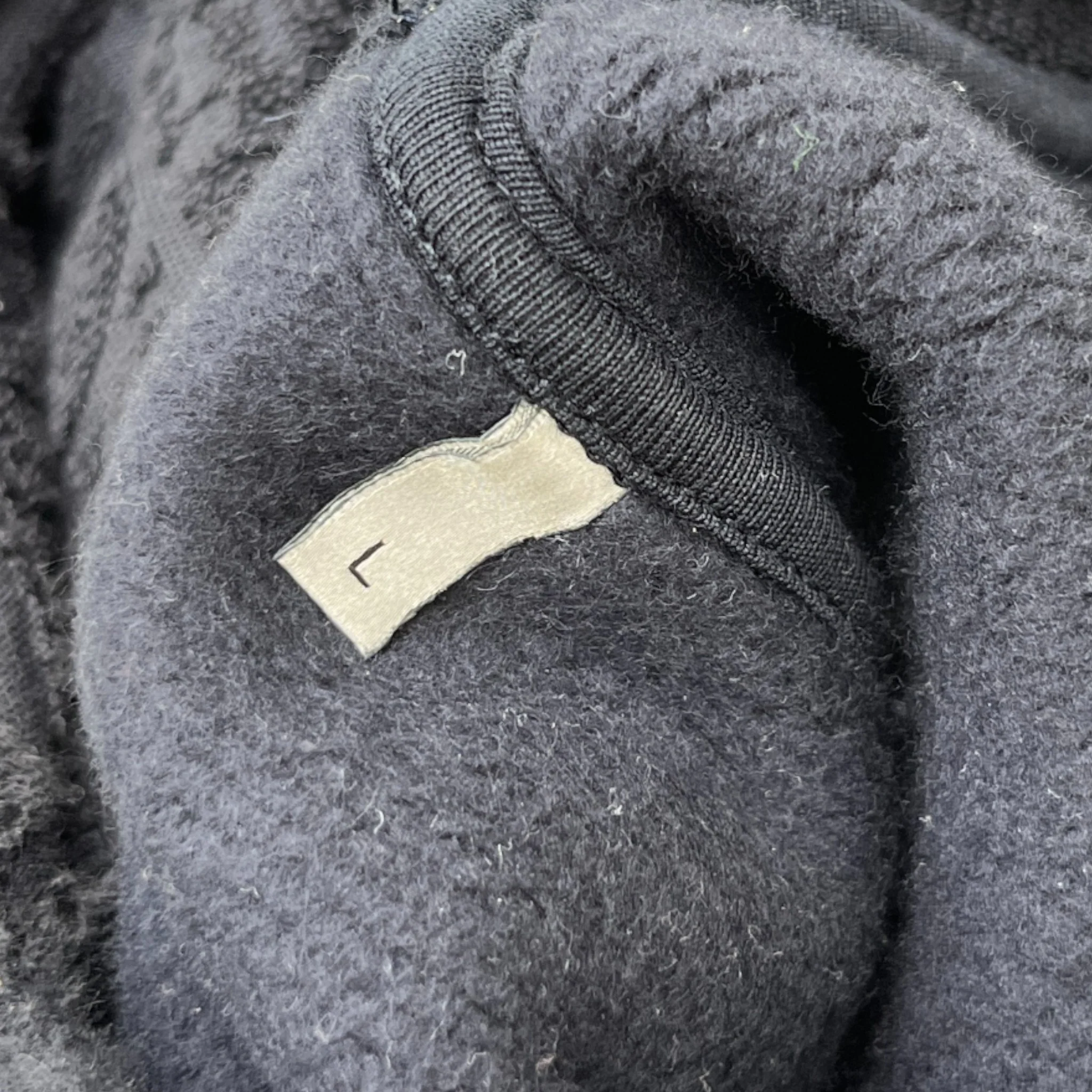 Men's Oblique Towelling Hoodie Navy Size L - Image 6