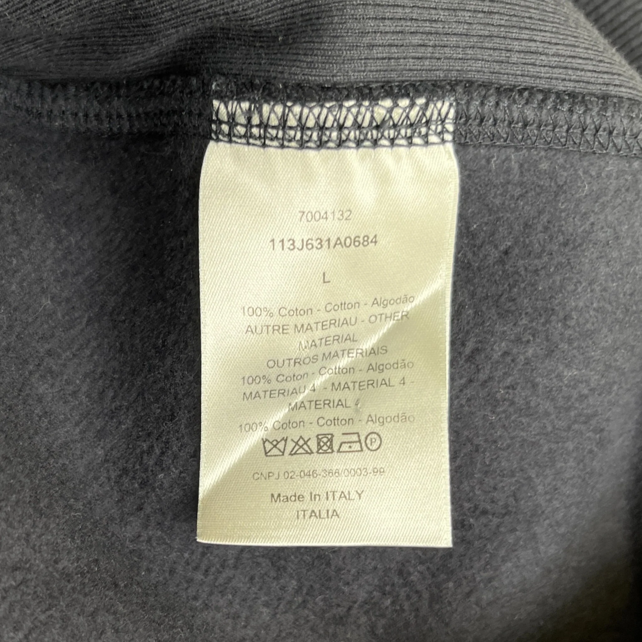 Men's Oblique Towelling Hoodie Navy Size L - Image 8