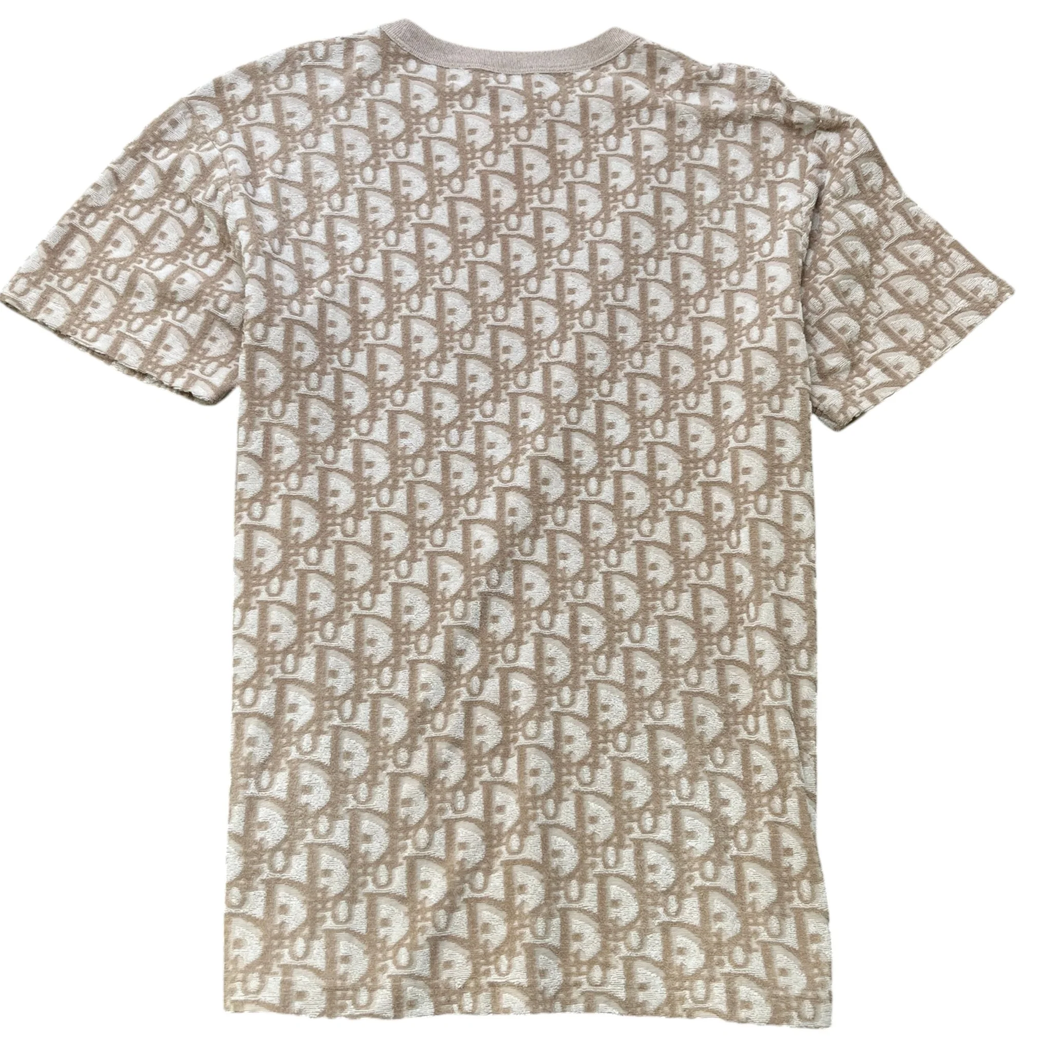 Men's Oblique Towelling T-Shirt Beige Size M - Image 2