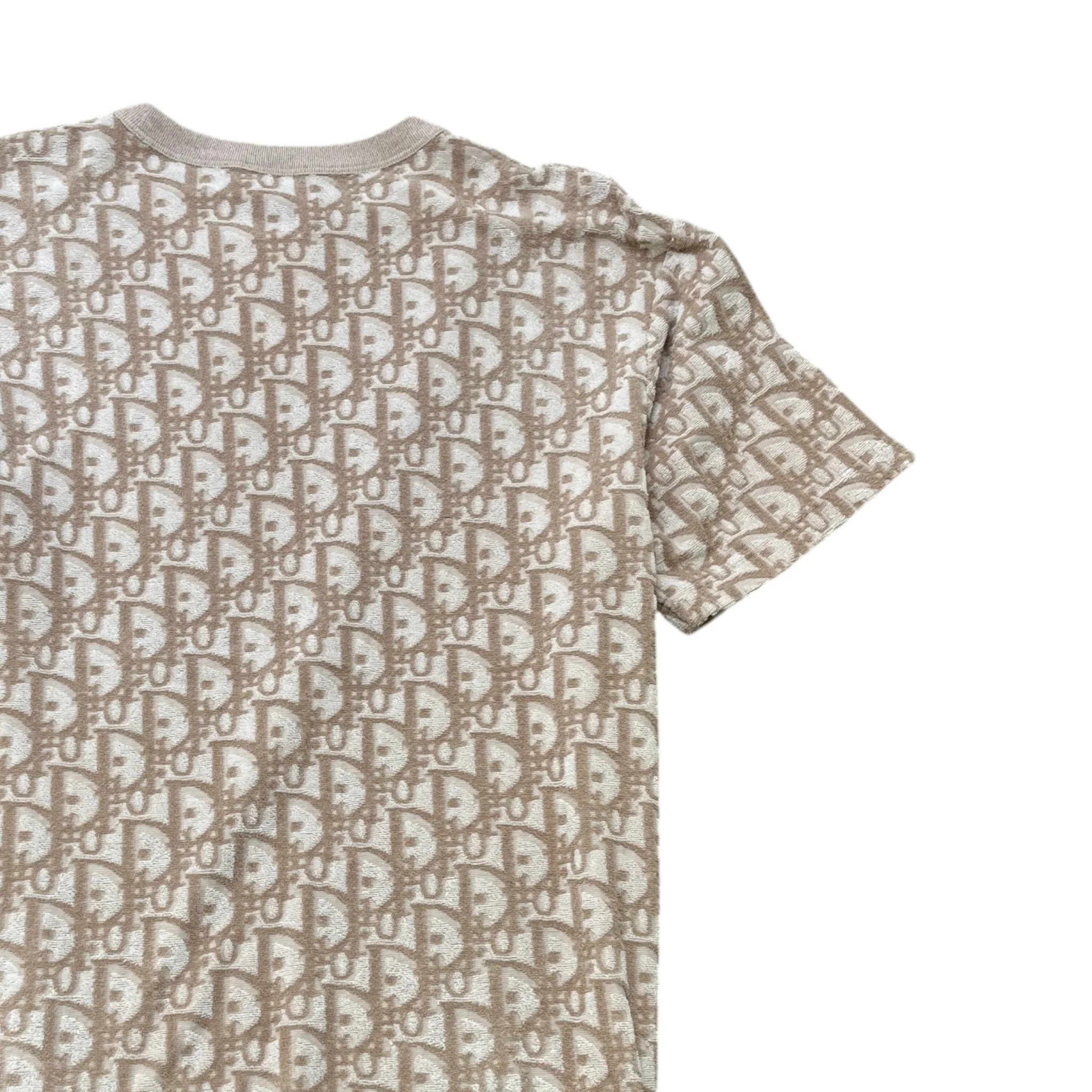Men's Oblique Towelling T-Shirt Beige Size M - Image 4