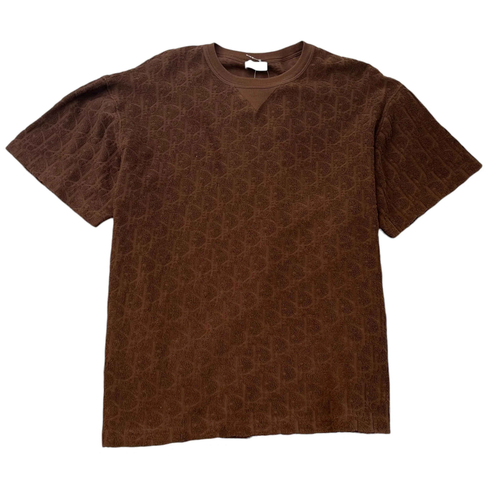 Men's Oblique Towelling T-Shirt Brown Size XXL