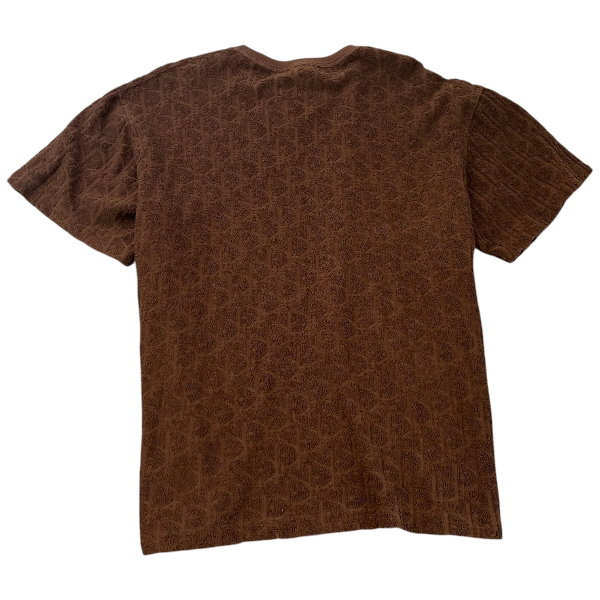 Men's Oblique Towelling T-Shirt Brown Size XXL - Image 2
