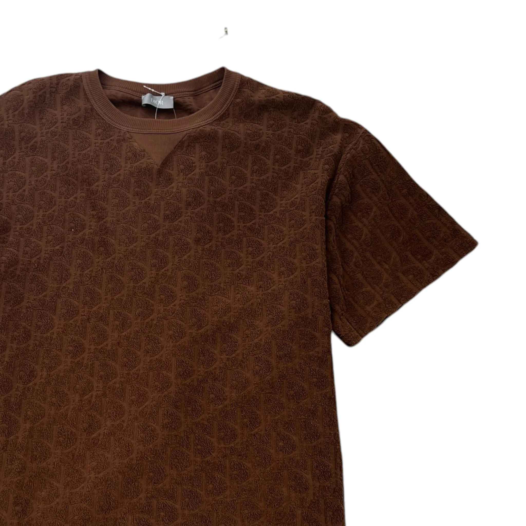 Men's Oblique Towelling T-Shirt Brown Size XXL - Image 3