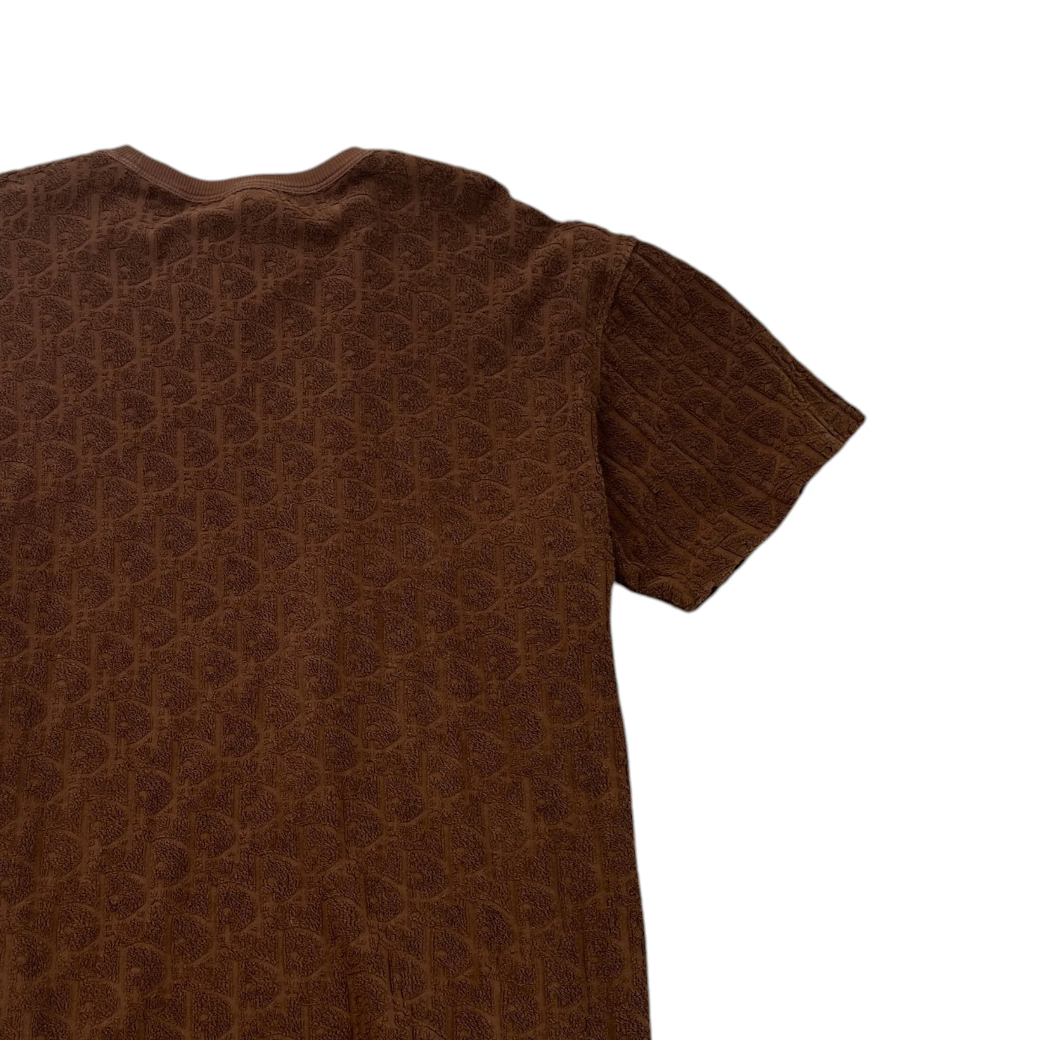 Men's Oblique Towelling T-Shirt Brown Size XXL - Image 4