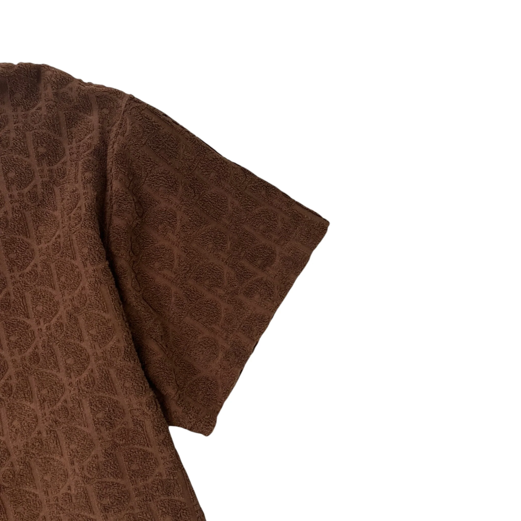 Men's Oblique Towelling T-Shirt Brown Size XXL - Image 5