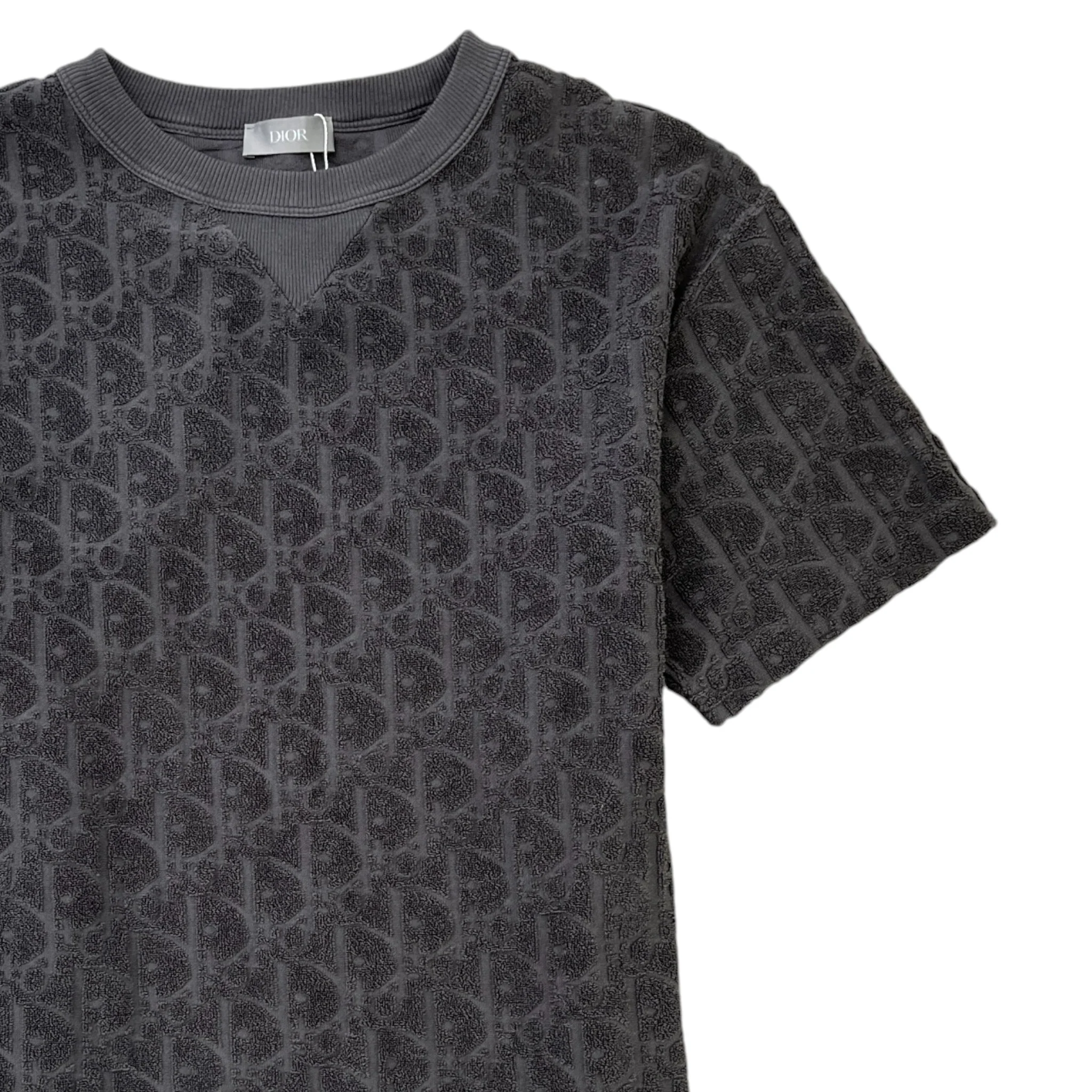 Men's Oblique Towelling T-Shirt Grey Size XS - Image 3