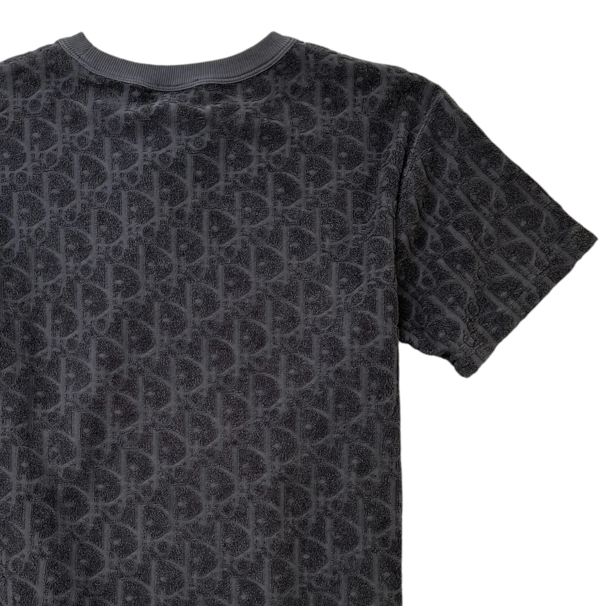 Men's Oblique Towelling T-Shirt Grey Size XS - Image 4