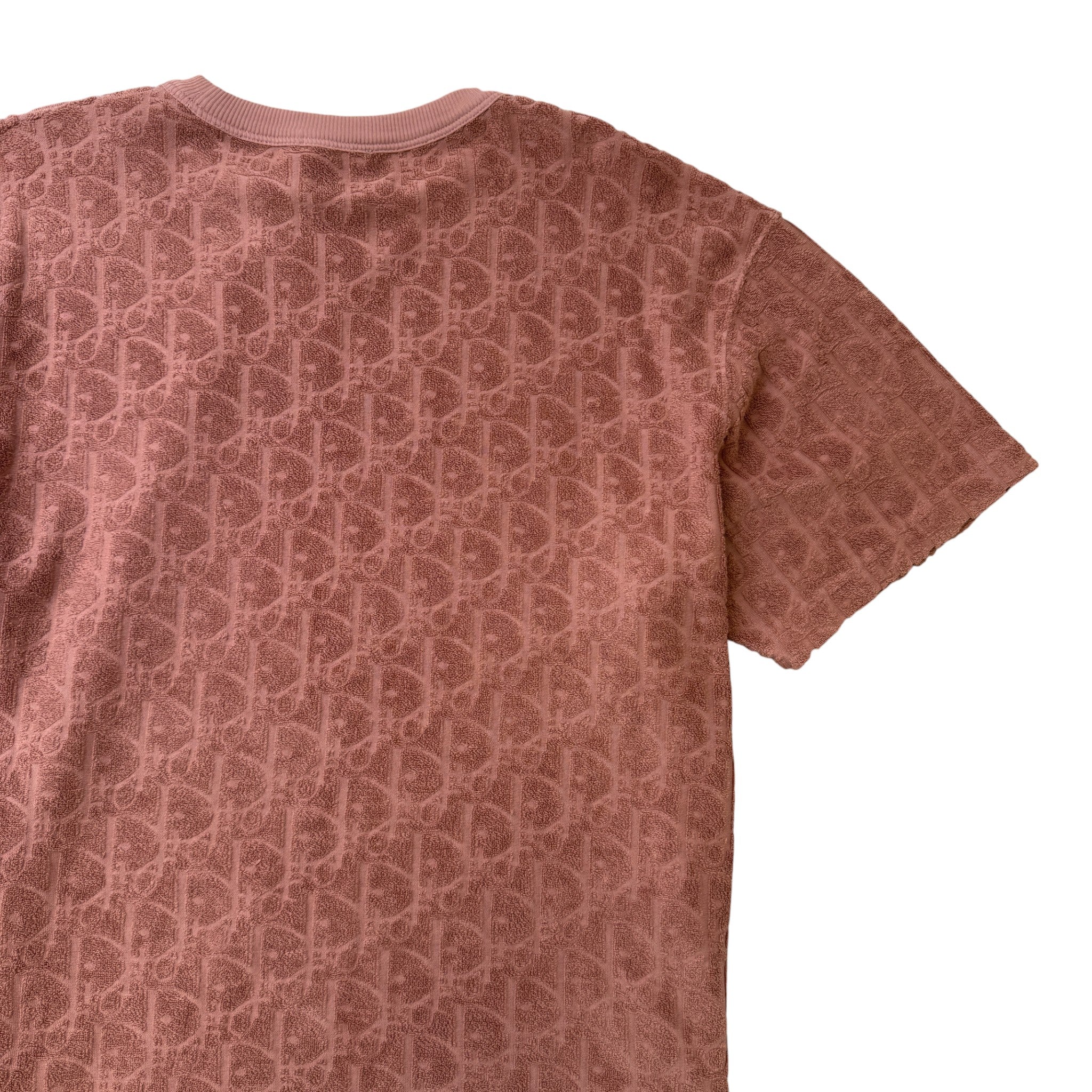 Men's Oblique Towelling T-Shirt Pink Size M - Image 4