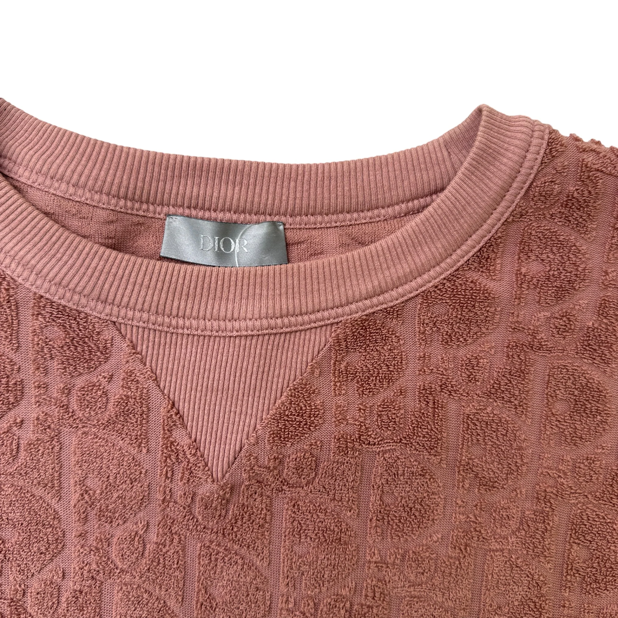 Men's Oblique Towelling T-Shirt Pink Size M - Image 5