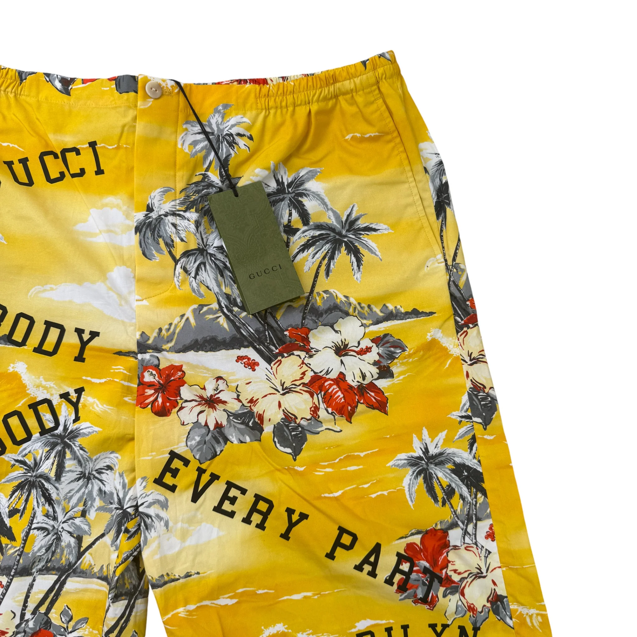 Men's Ocean Palms Print Shorts Yellow Size IT 52 / UK 36 - Image 3