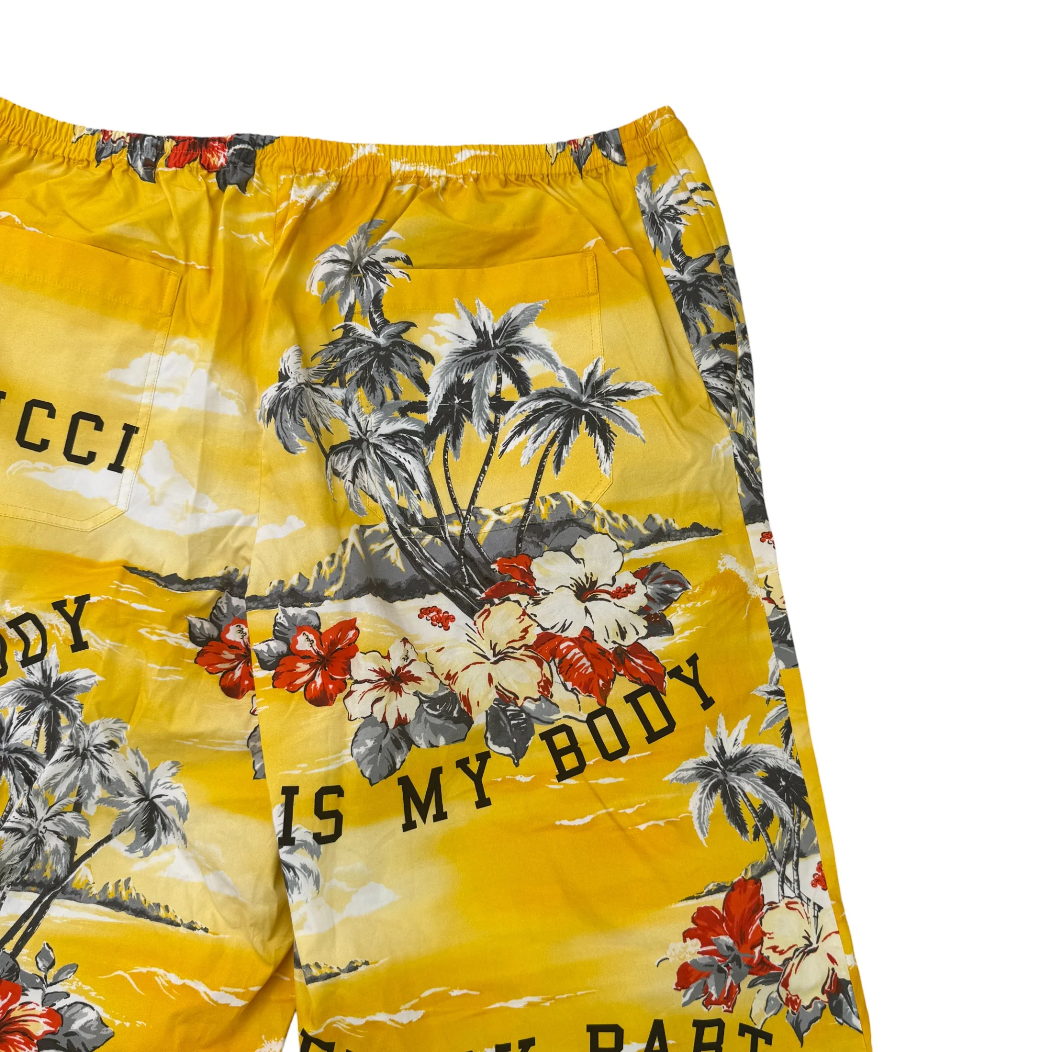 Men's Ocean Palms Print Shorts Yellow Size IT 52 / UK 36 - Image 4