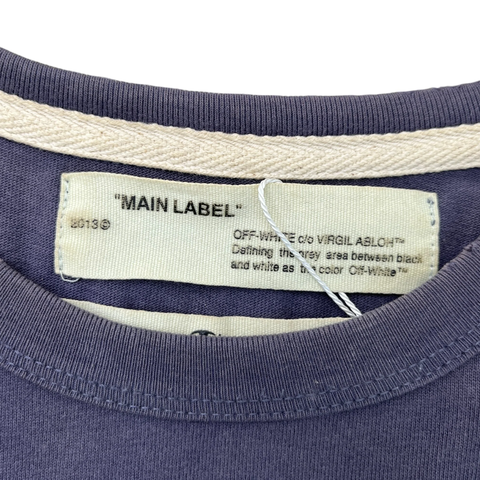 Men's Off White X Champion Logo T-Shirt Navy Size XS - Image 5