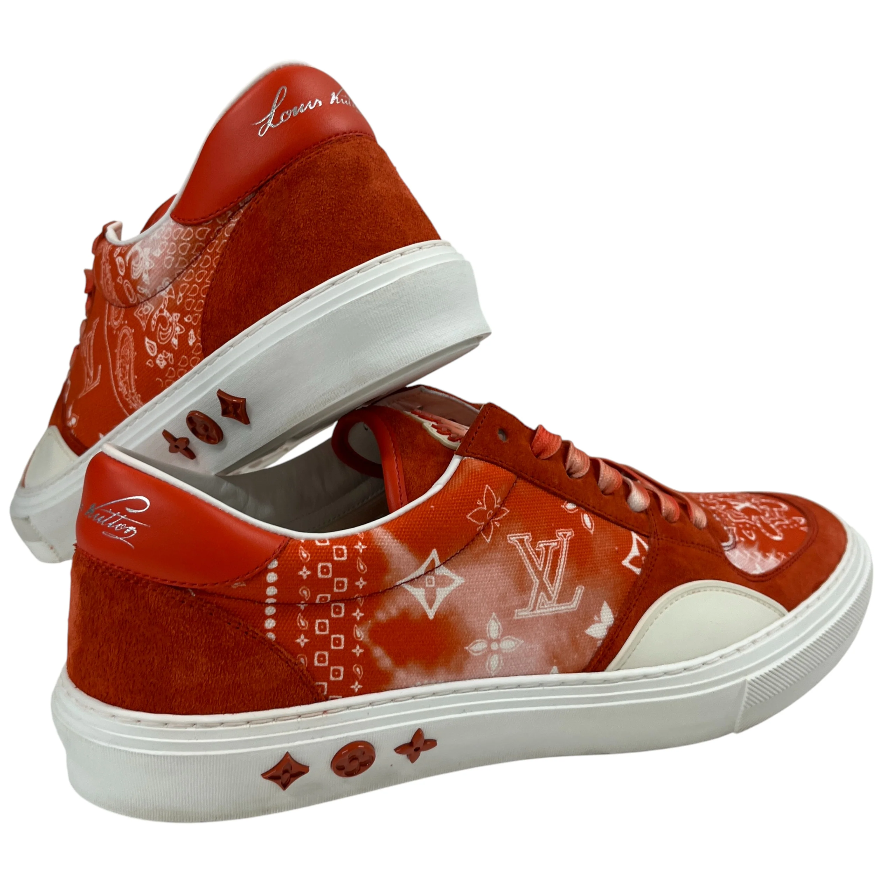 Men's Ollie Bandana Print Low Trainers Red Size EU 44 / UK 10 - Image 10