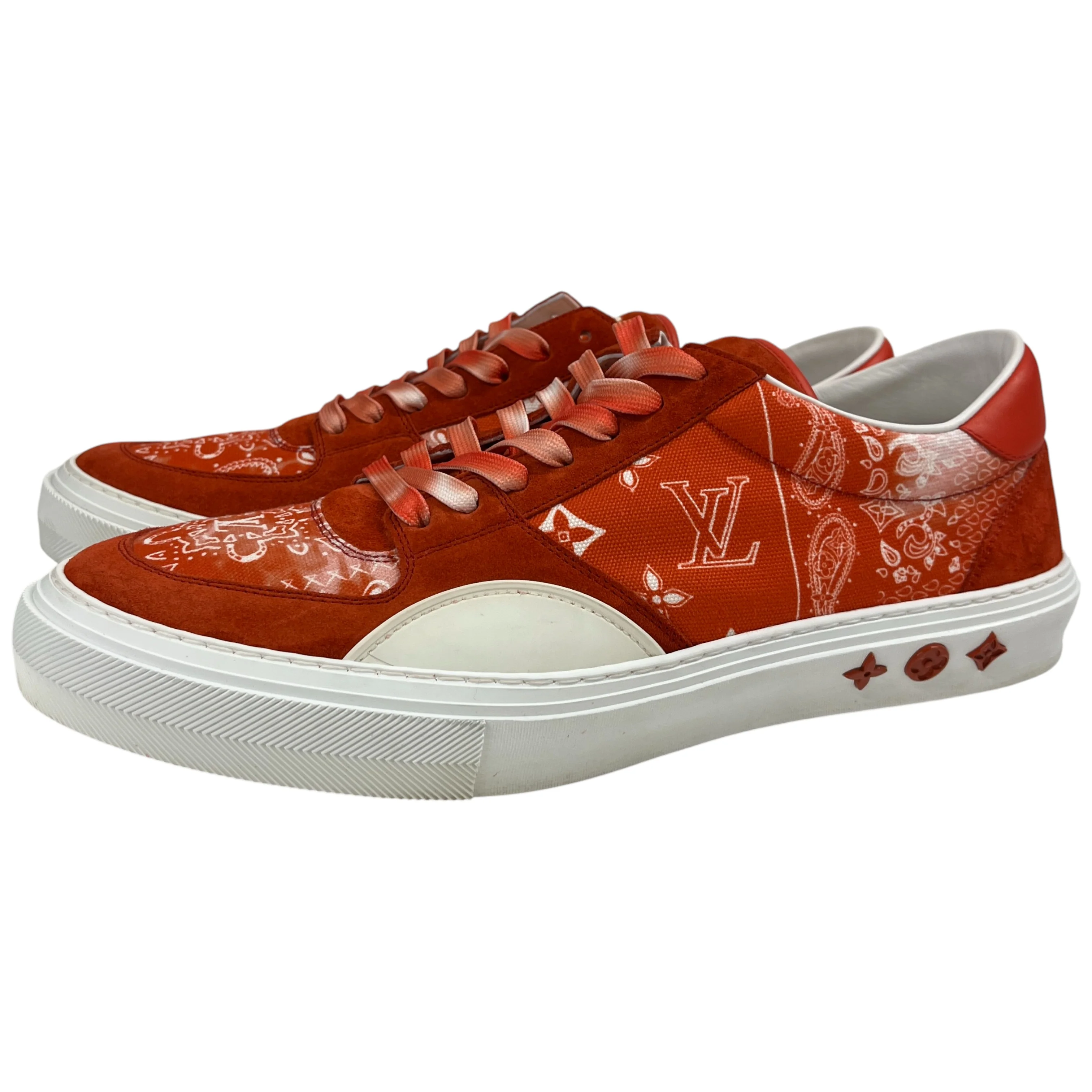Men's Ollie Bandana Print Low Trainers Red Size EU 44 / UK 10 - Image 8