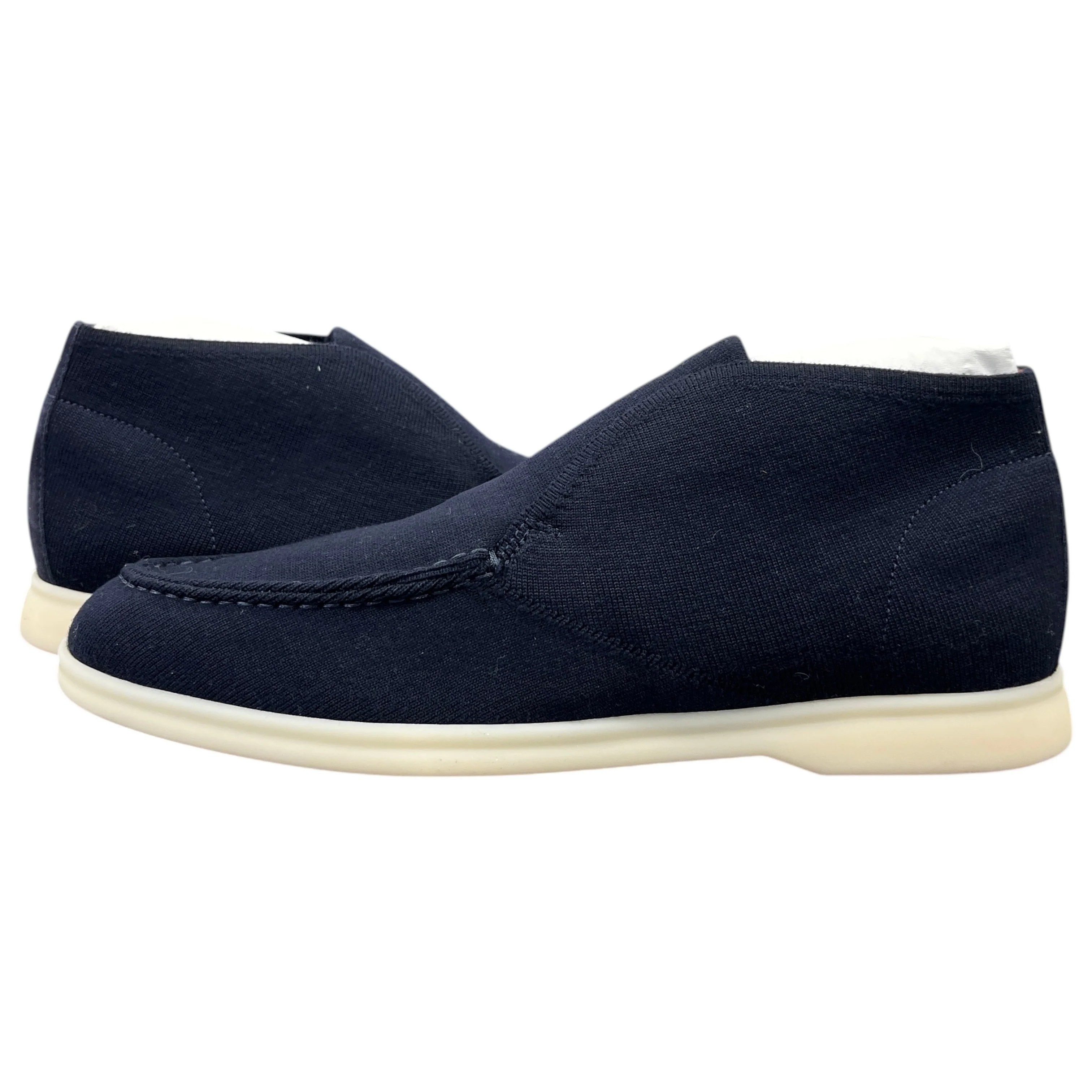 Men's Open Knitted Walk Ankle Loafers Navy Size EU 40 / UK 6 - Image 3