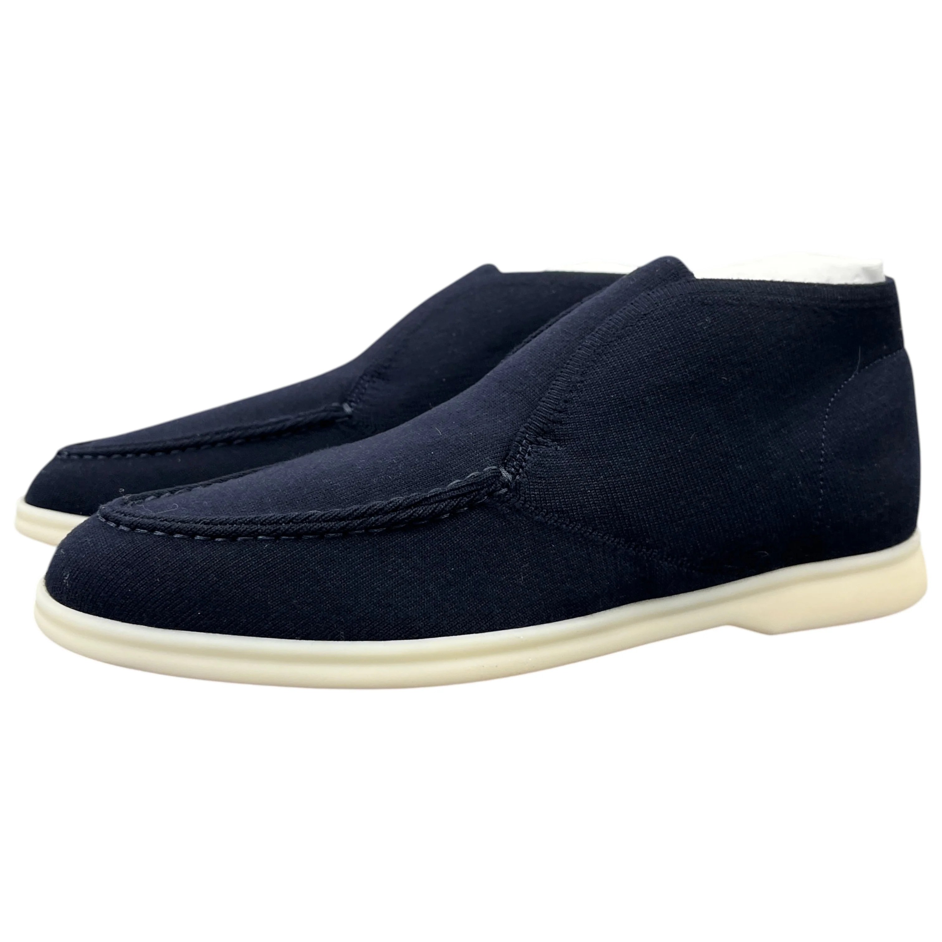 Men's Open Knitted Walk Ankle Loafers Navy Size EU 40 / UK 6 - Image 8