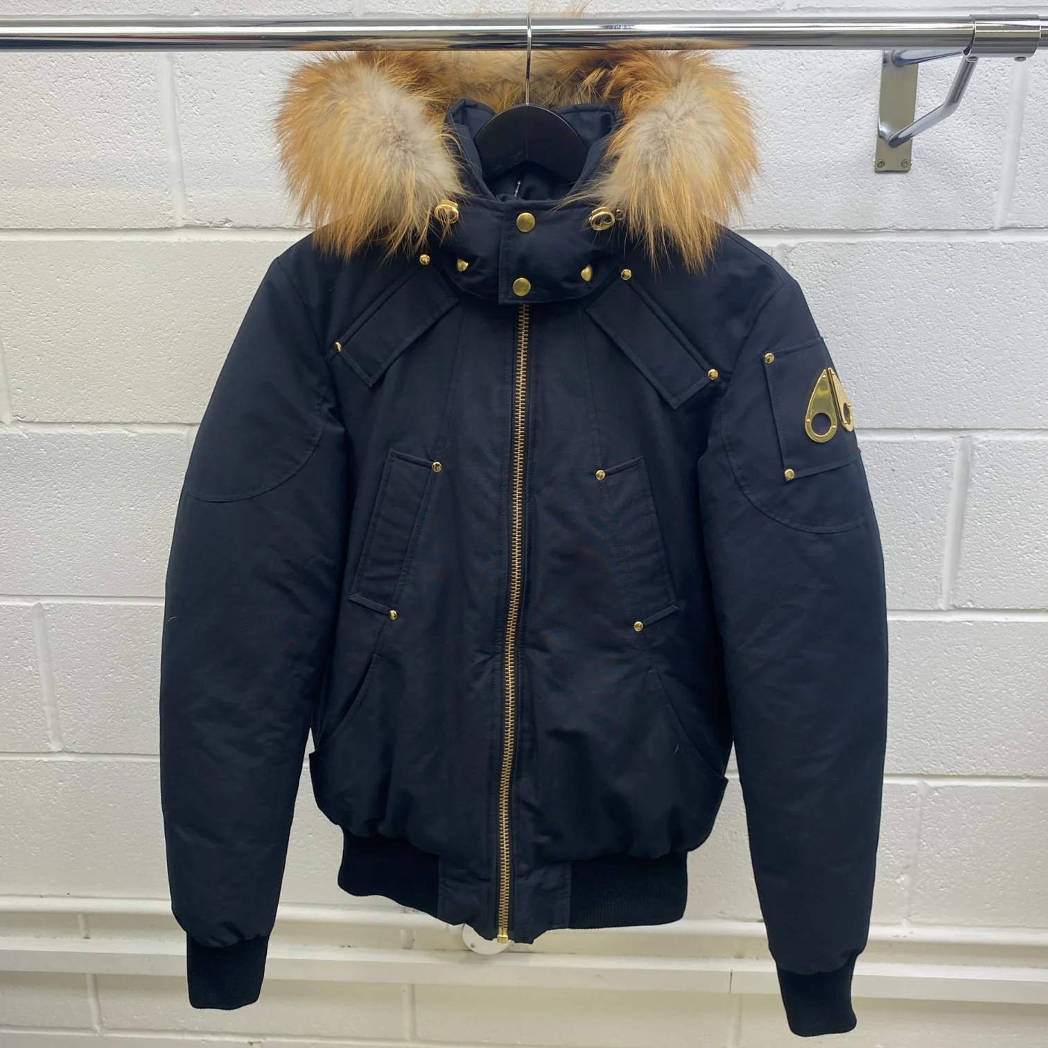 Men's Original Ballistic Bomber Down Jacket Navy Size S - Image 11