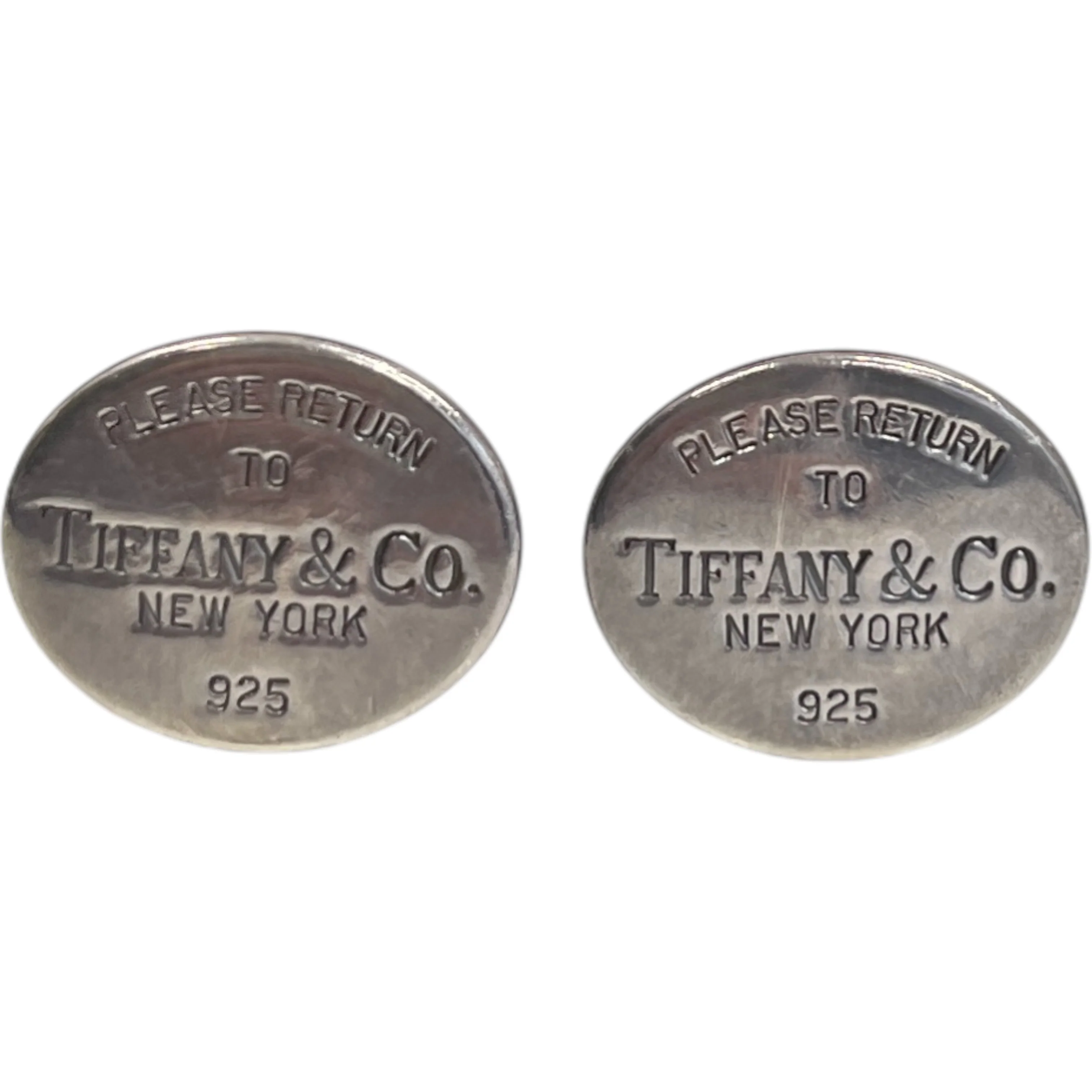 Men's Oval Sterling Silver 925 Cufflinks Silver