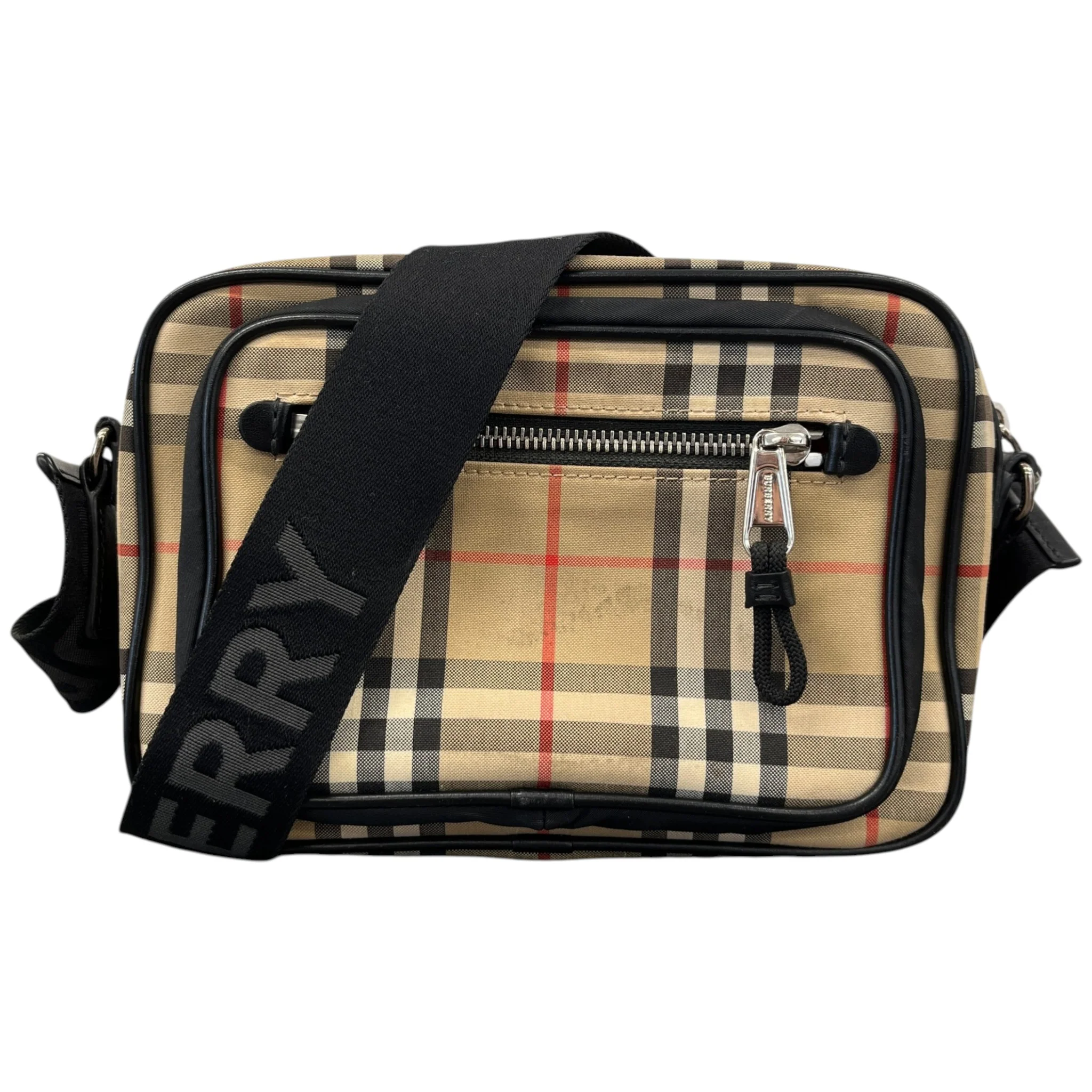 Men's Paddy Check Messenger Bag Beige