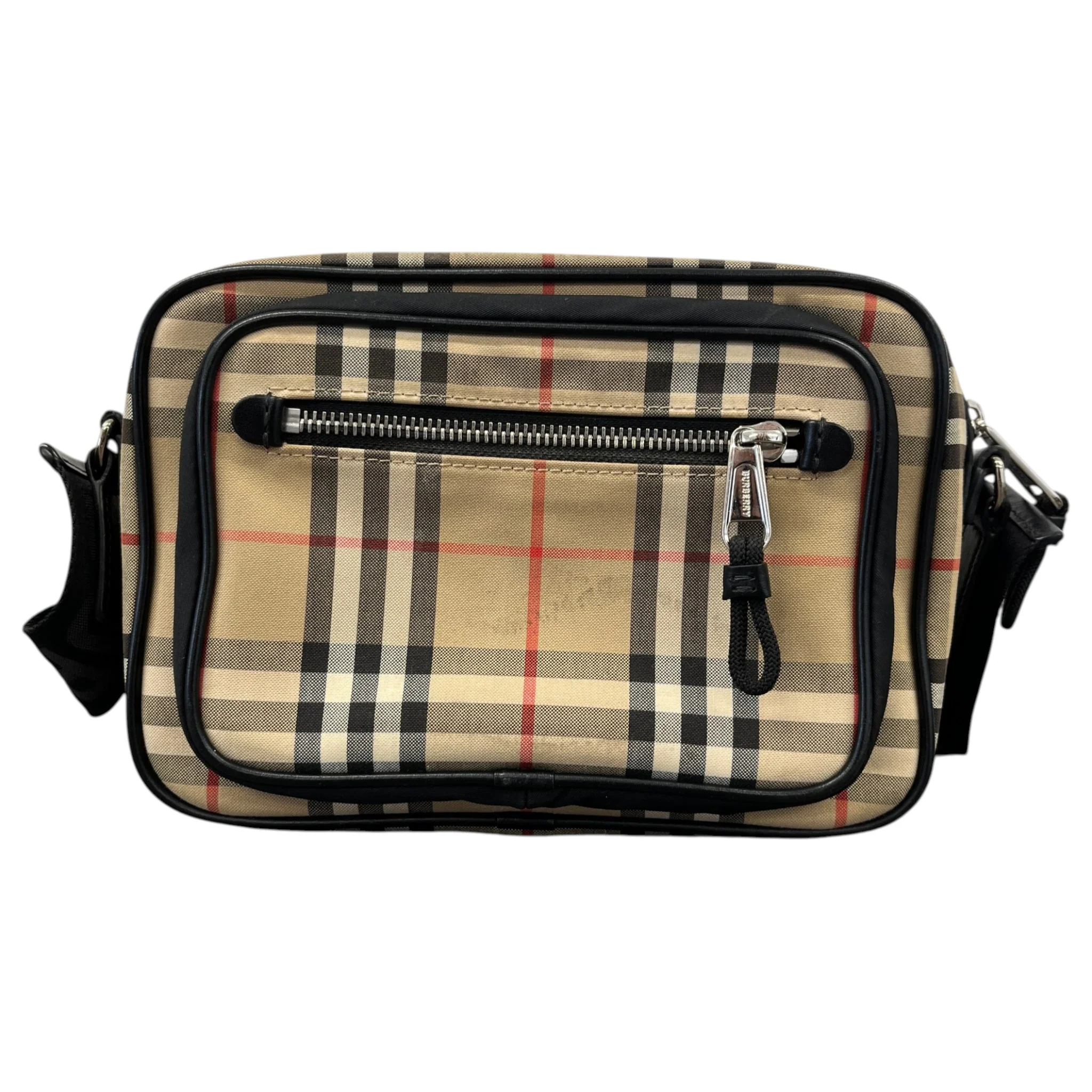 Men's Paddy Check Messenger Bag Beige - Image 3
