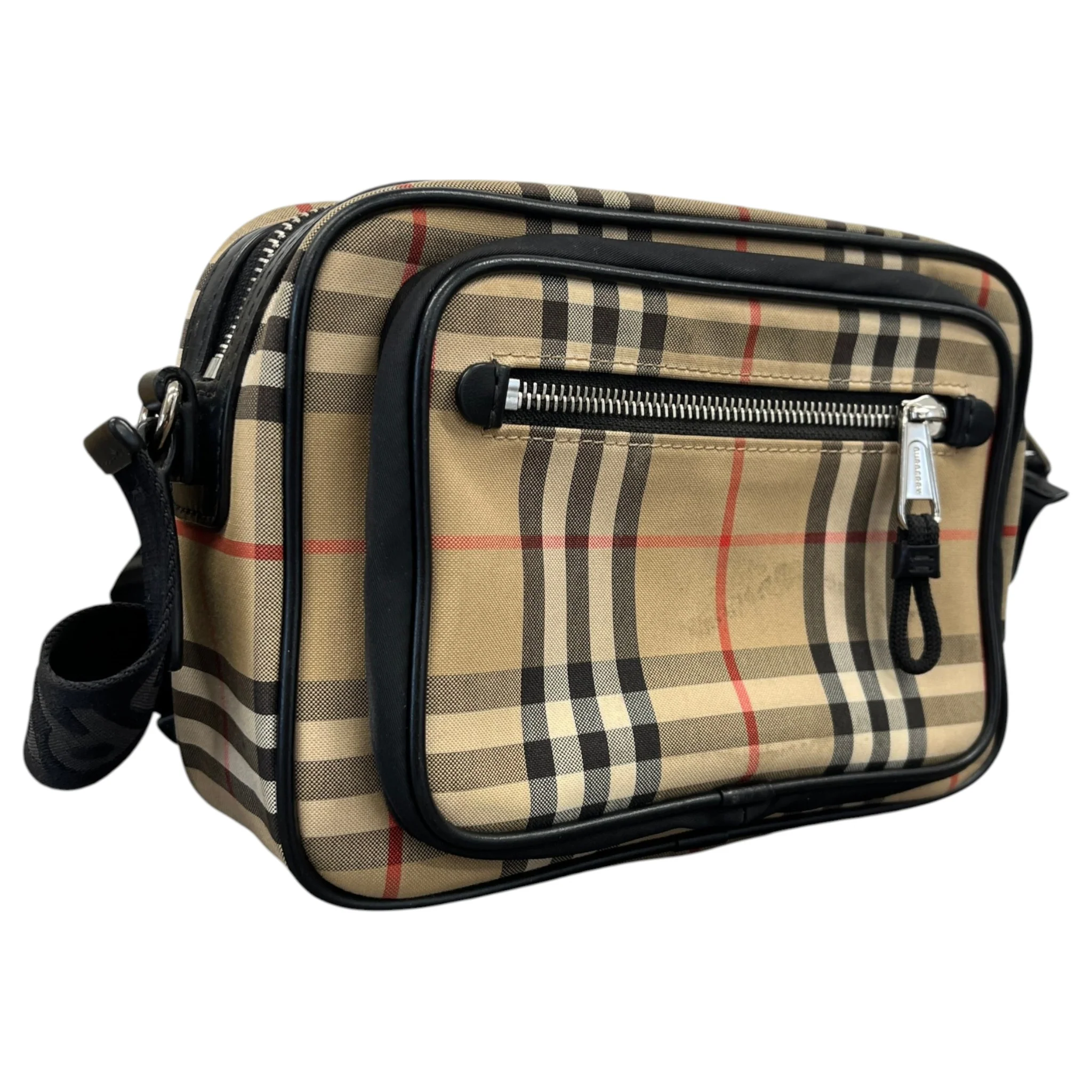 Men's Paddy Check Messenger Bag Beige - Image 4