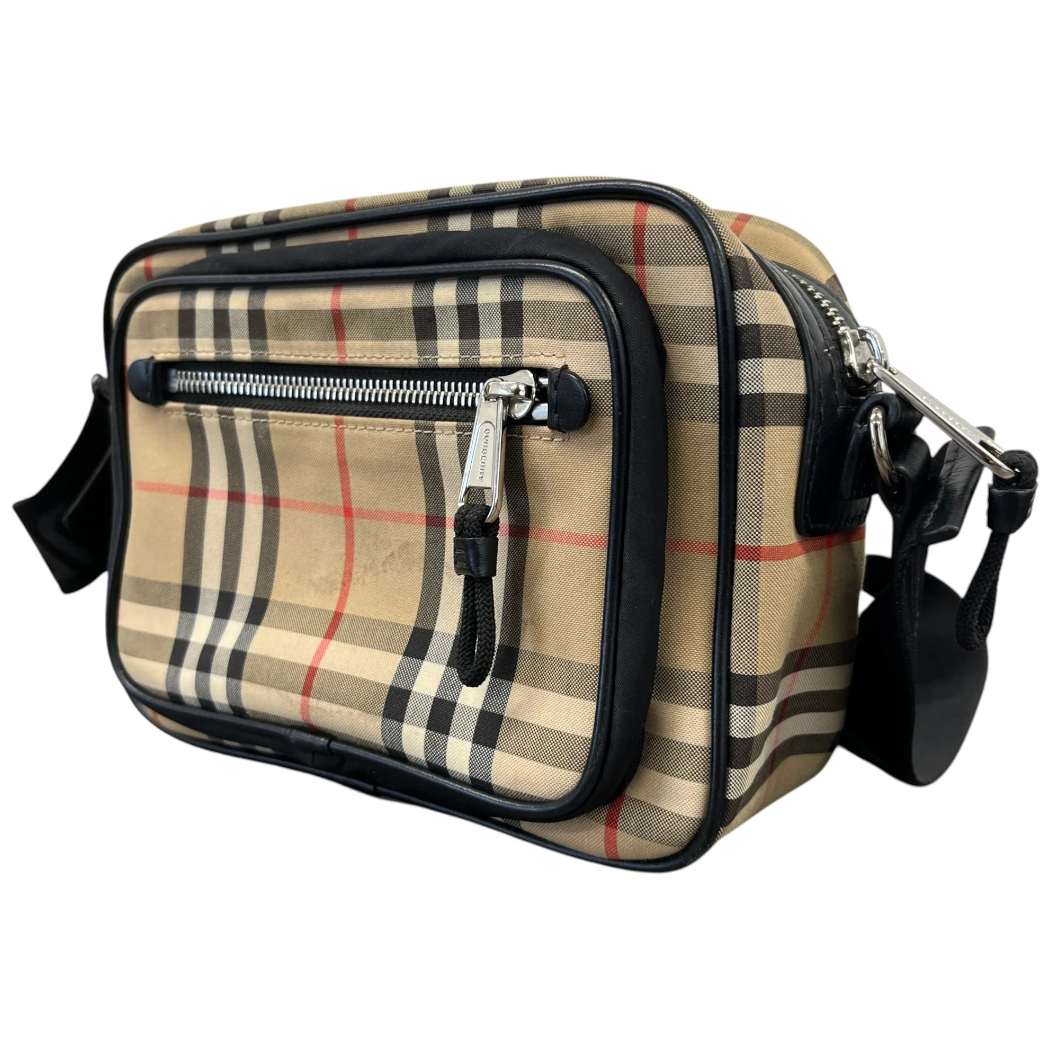 Men's Paddy Check Messenger Bag Beige - Image 6