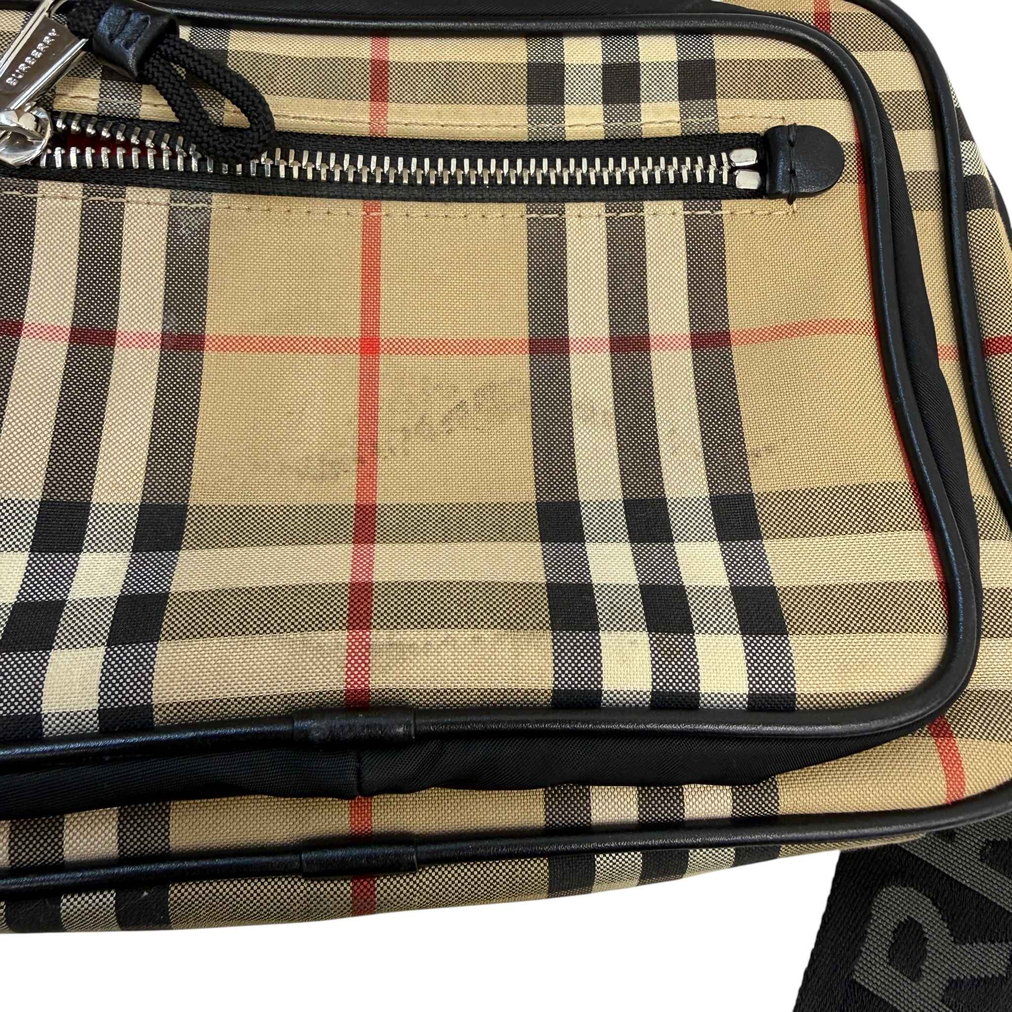 Men's Paddy Check Messenger Bag Beige - Image 9