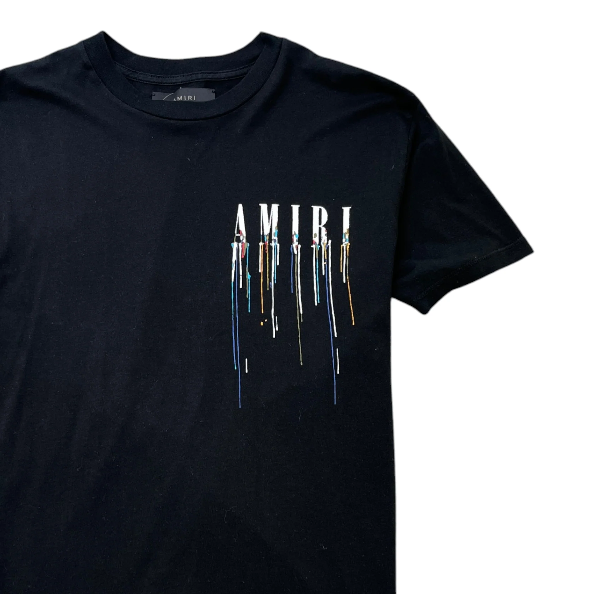Men's Paint Drip Core Logo T-Shirt Black Size XS - Image 3