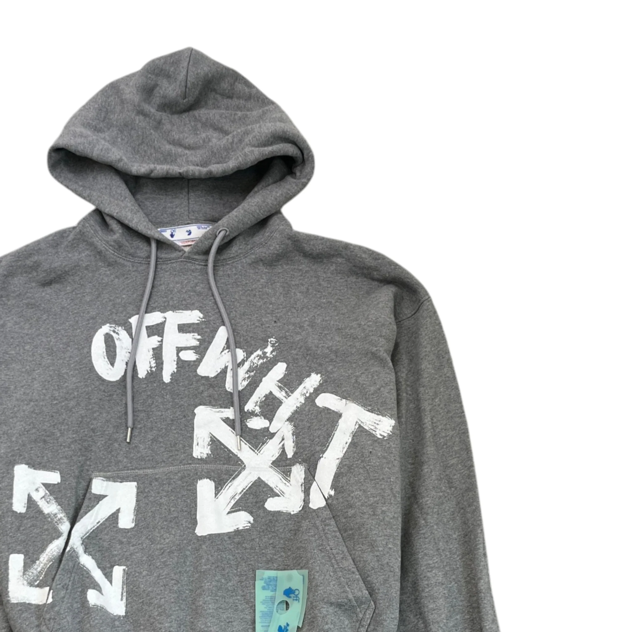 Men's Paint Script Skate Hoodie Grey Size S - Image 3