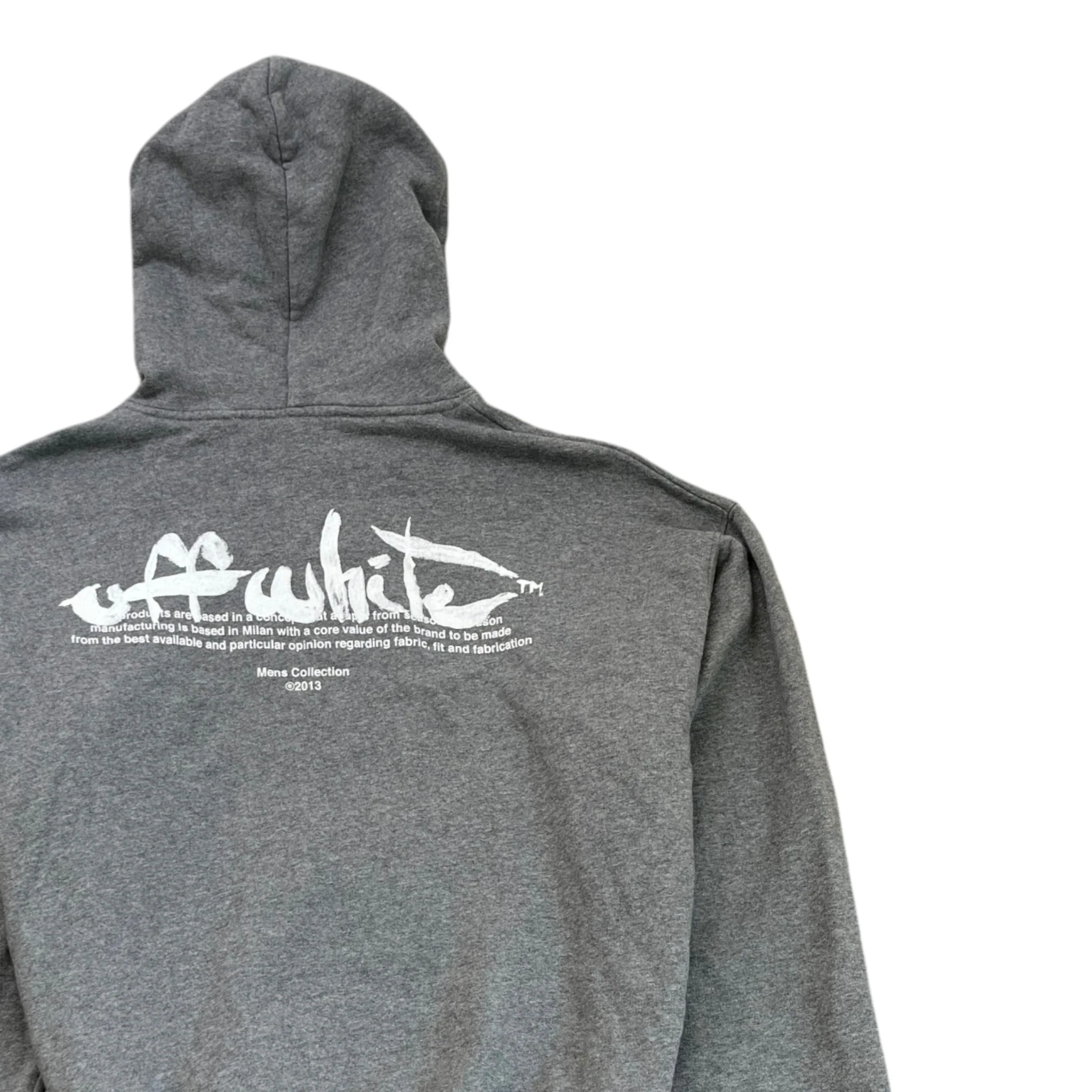 Men's Paint Script Skate Hoodie Grey Size S - Image 4
