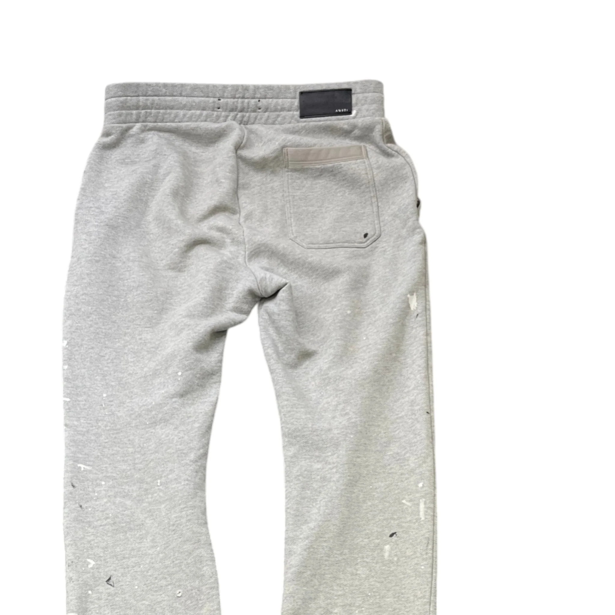 Men's Paint Splatter Logo Print Joggers Grey Size S - Image 4