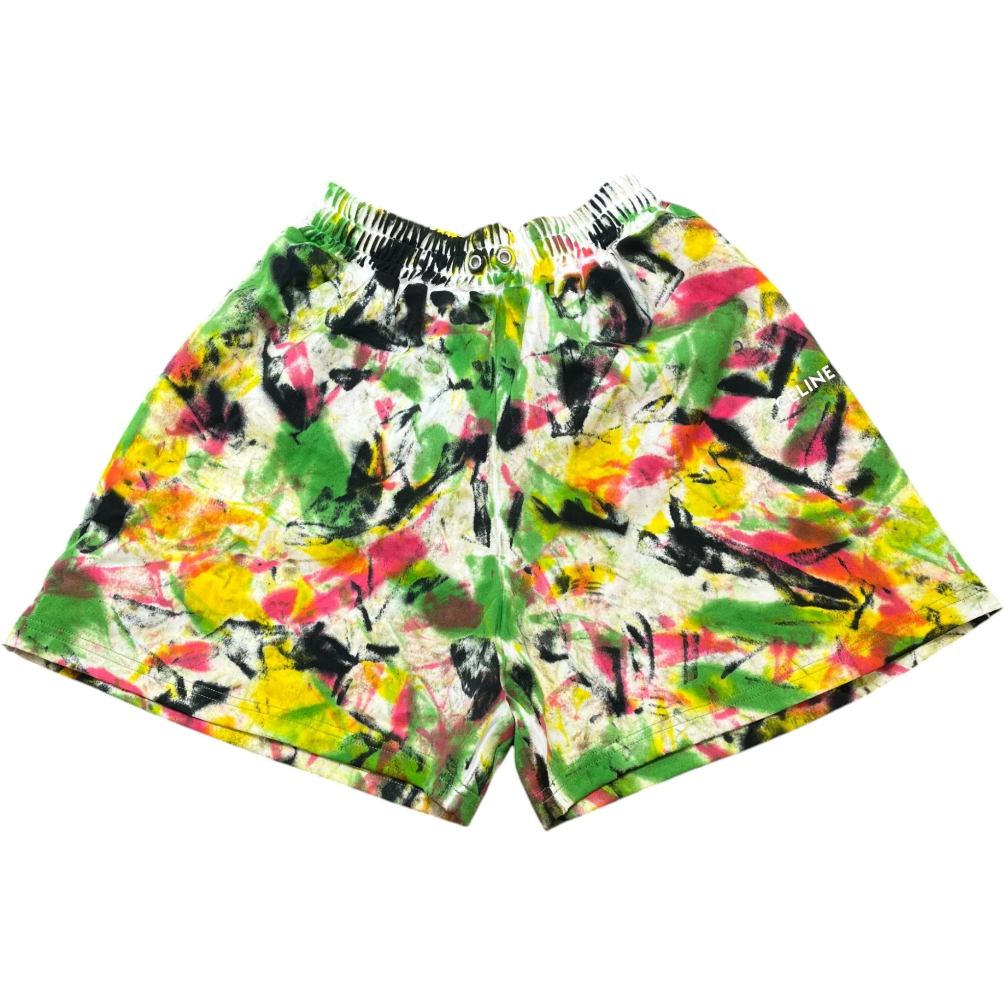 Men's Paint Splatter Shorts Multi-Coloured Size XS