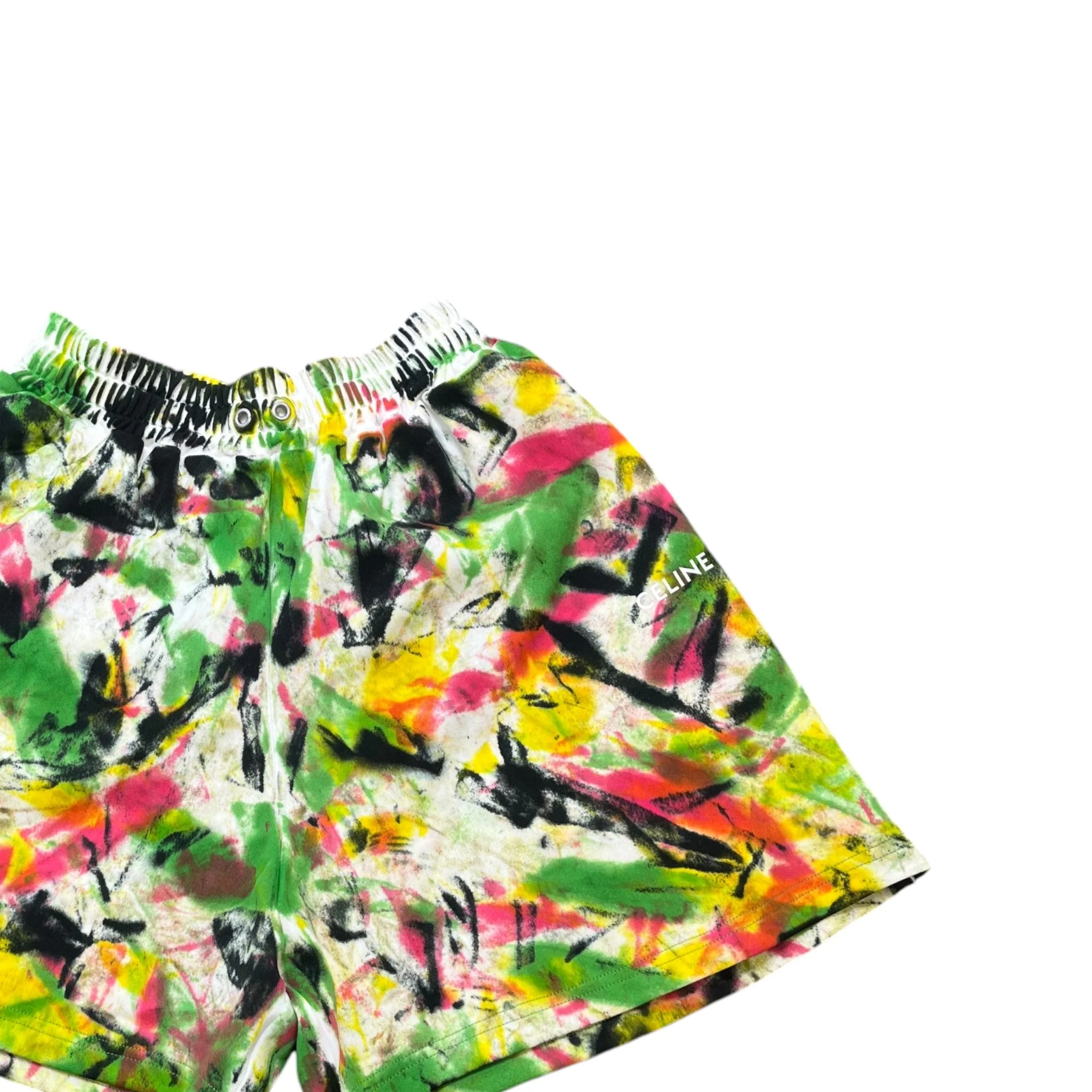 Men's Paint Splatter Shorts Multi-Coloured Size XS - Image 3